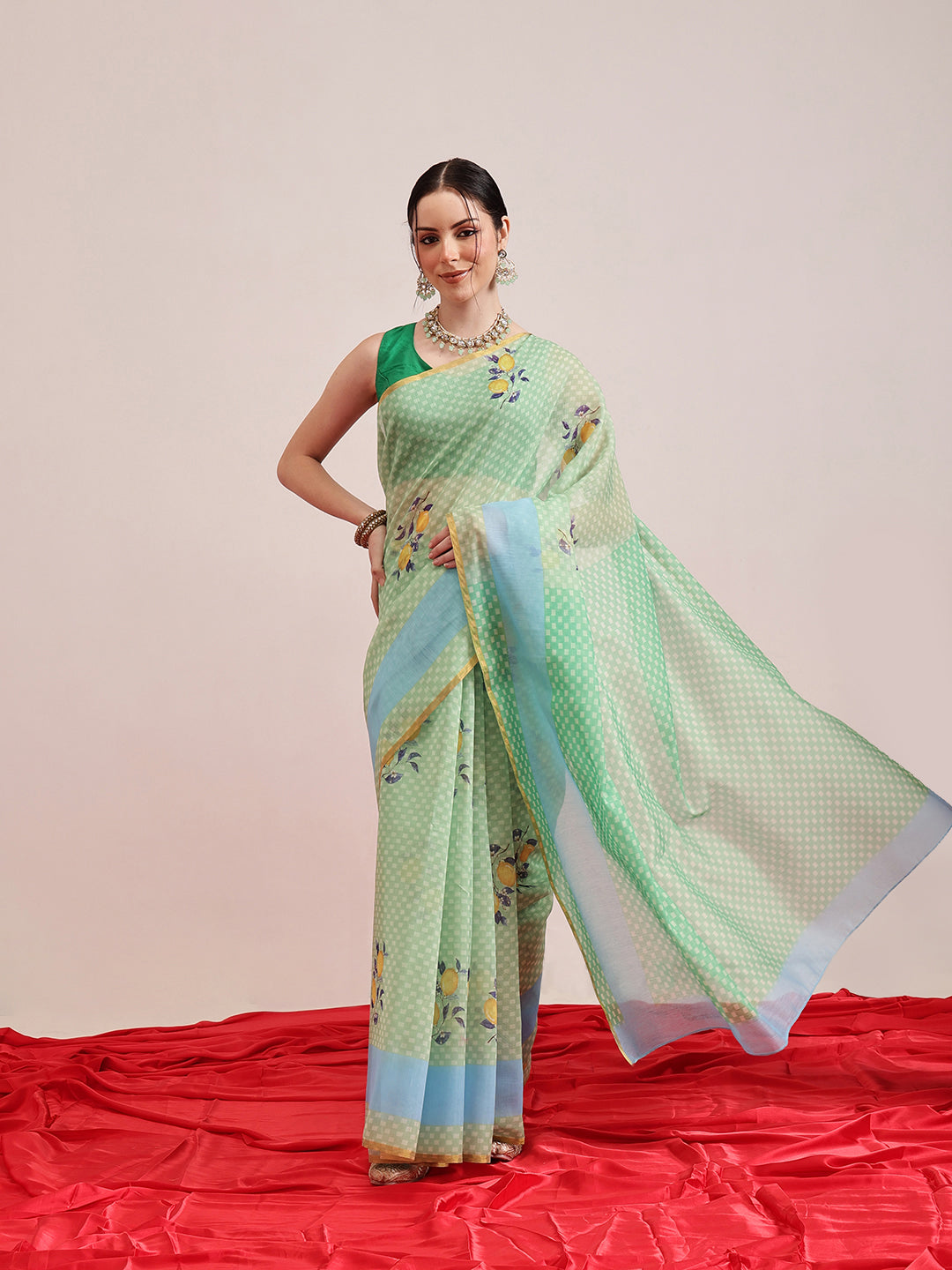 Chanderi Cotton Digital Printed Saree
