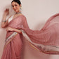 Striped Chanderi Cotton Digital Printed Maroon Saree