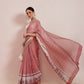 Striped Chanderi Cotton Digital Printed Maroon Saree