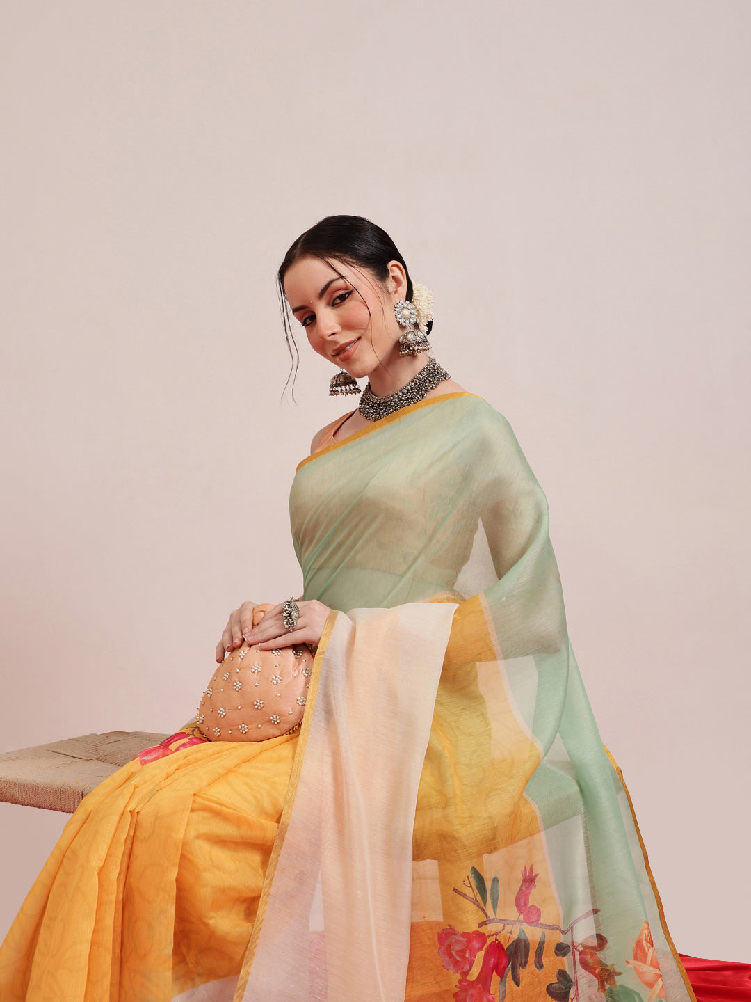 Chanderi Cotton Digital Printed Saree