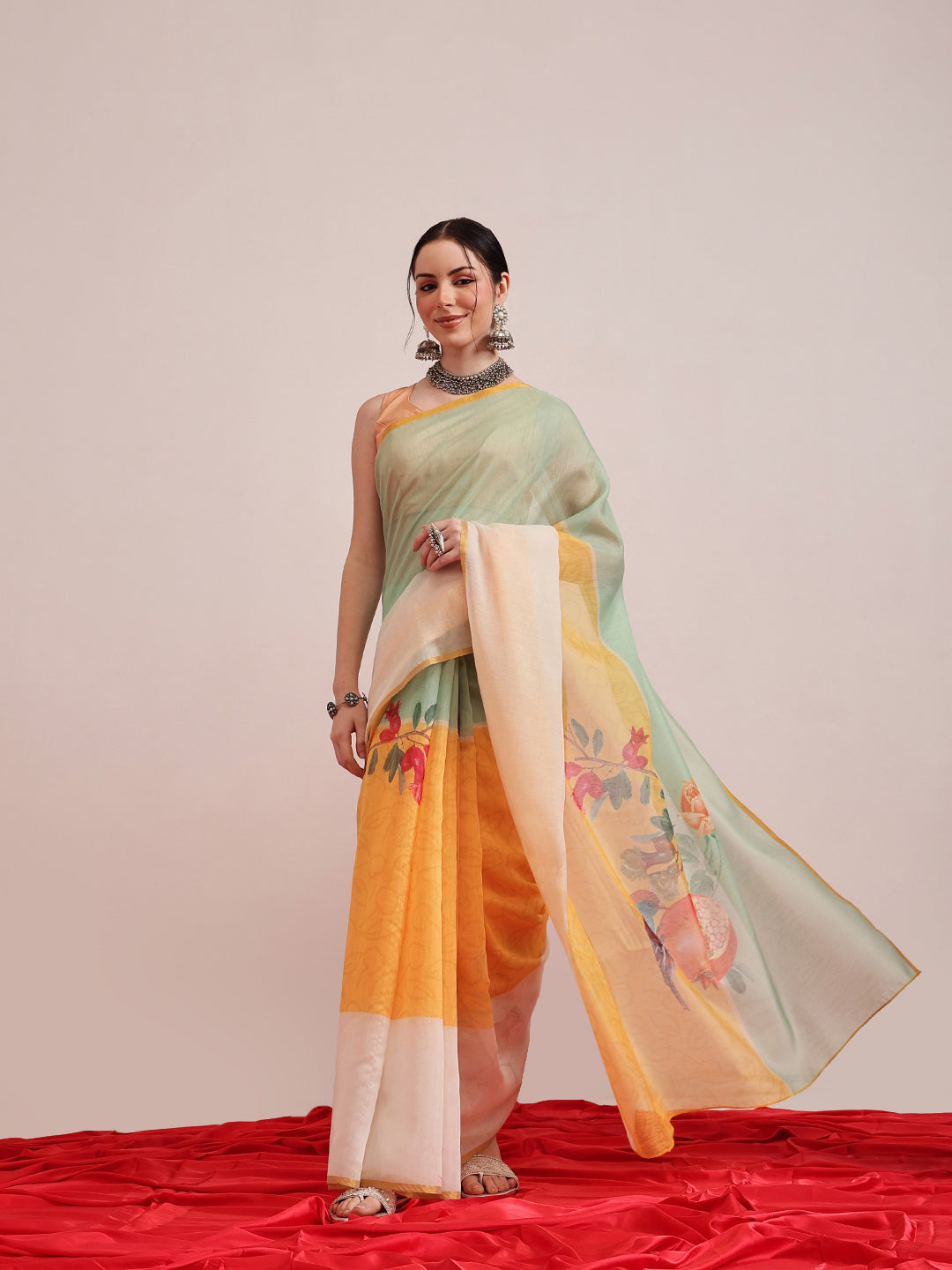 Chanderi Cotton Digital Printed Saree
