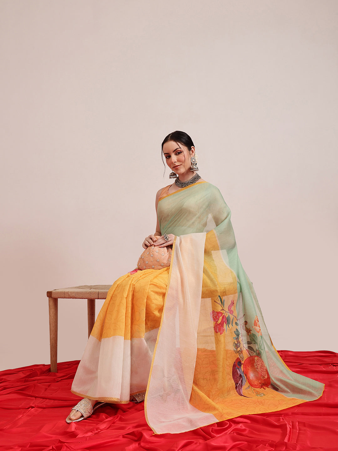 Chanderi Cotton Digital Printed Saree