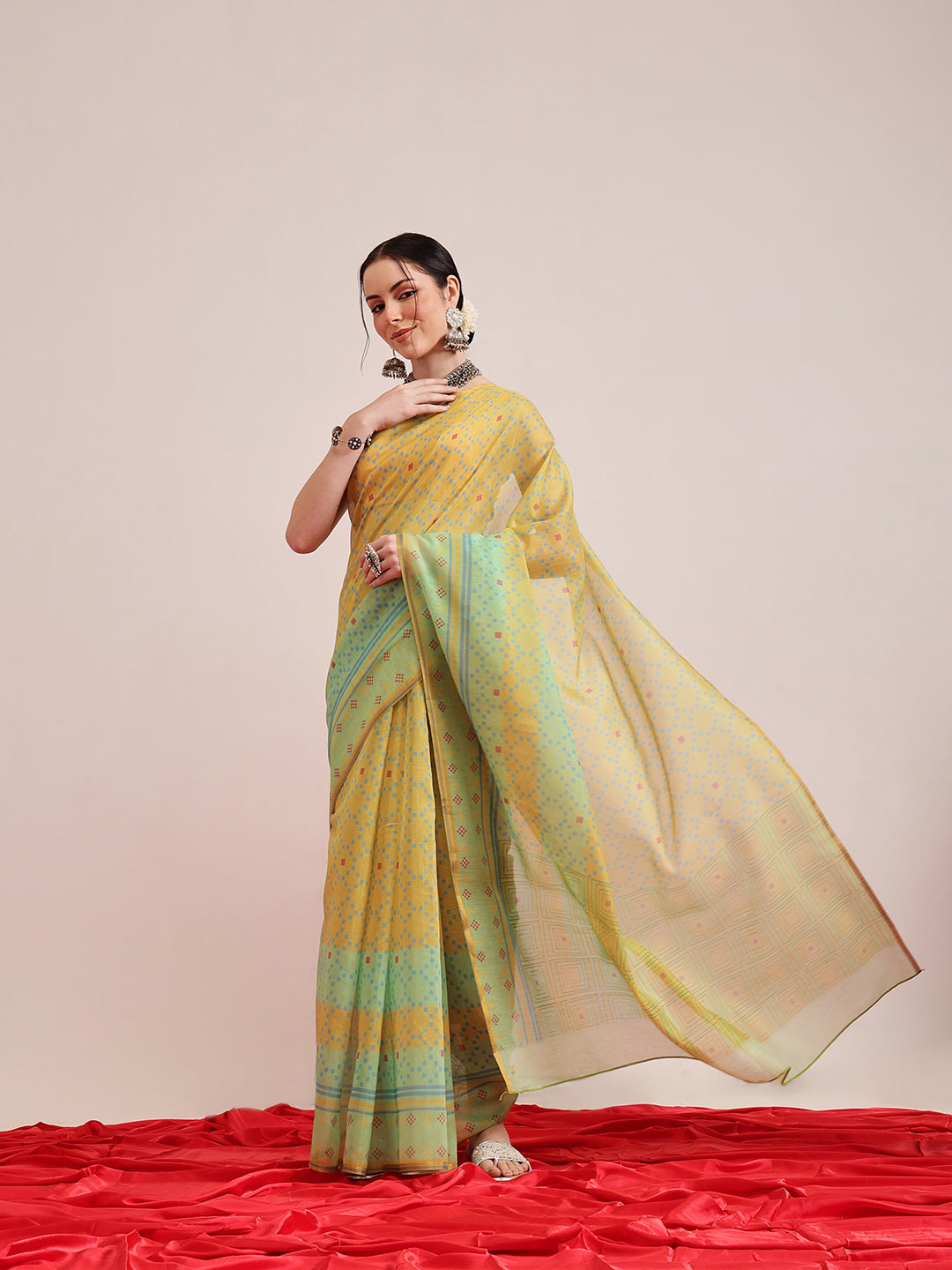 Chanderi Cotton Digital Printed Saree
