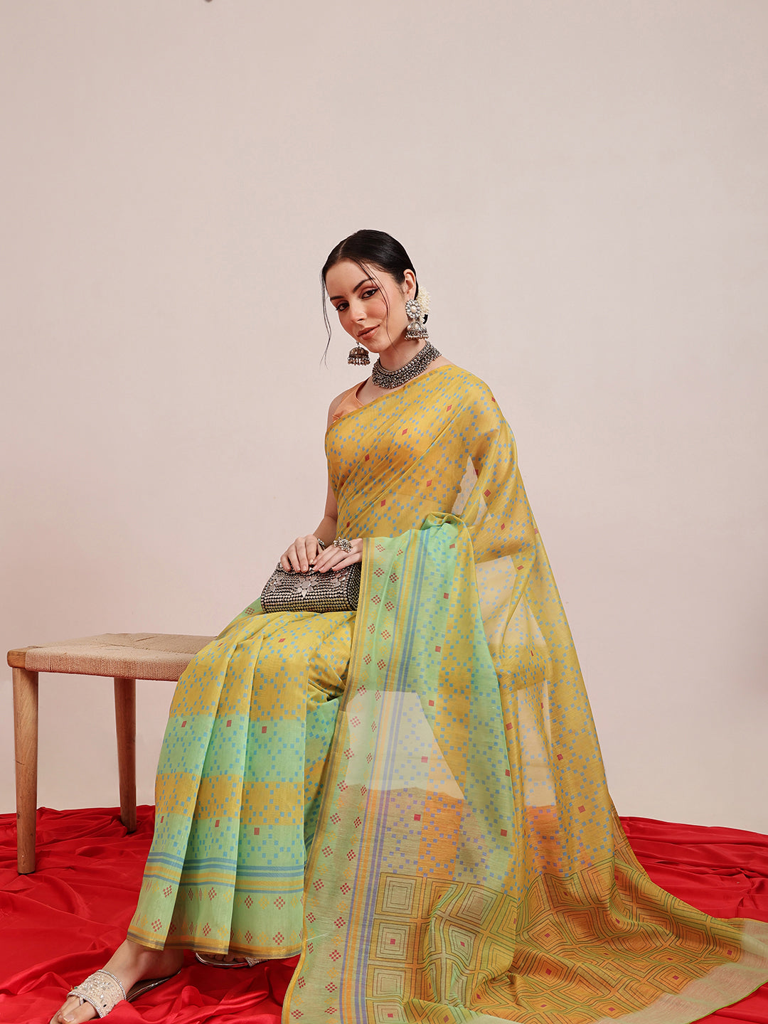 Chanderi Cotton Digital Printed Saree