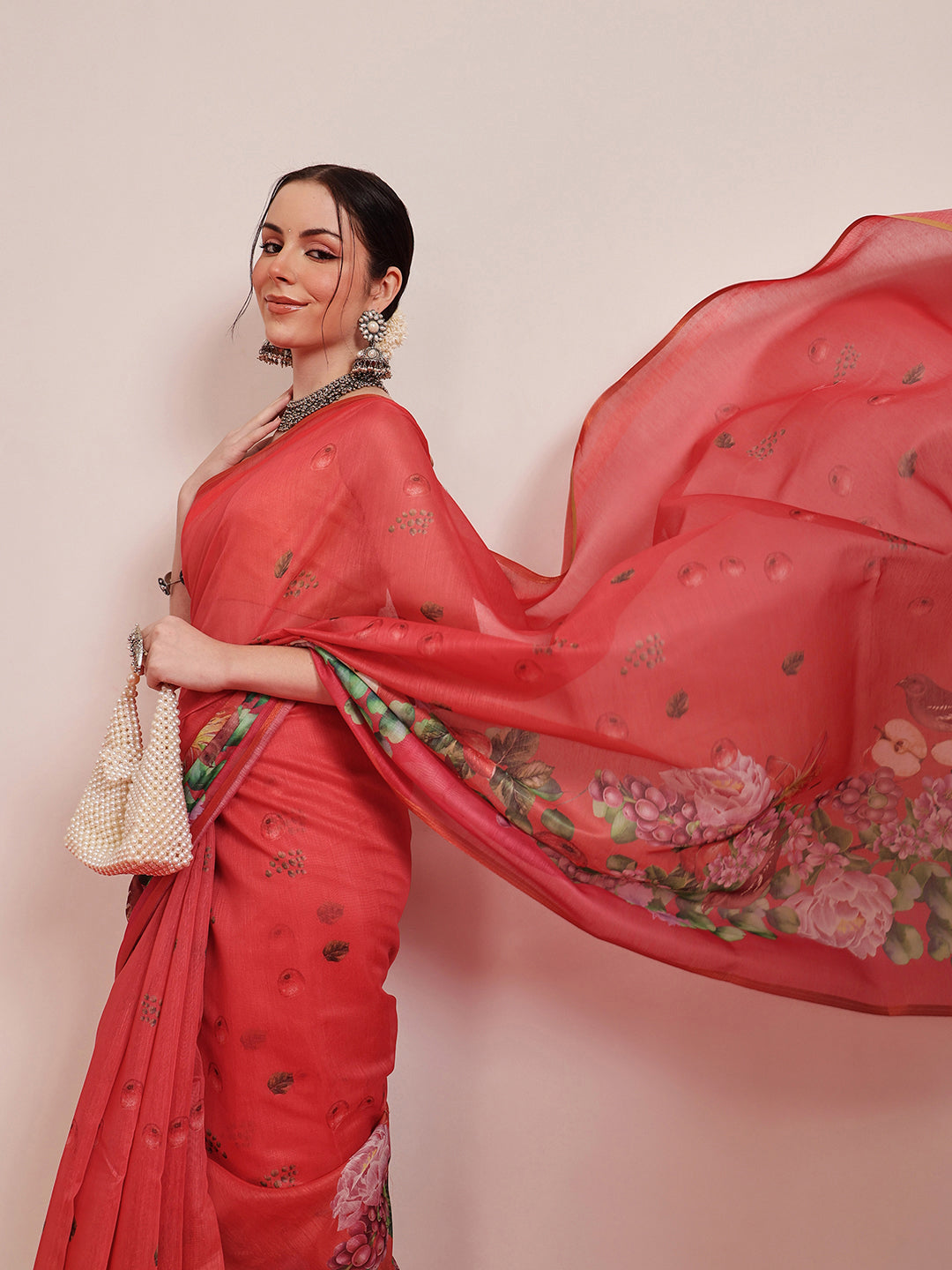 Chanderi Cotton Digital Printed Saree