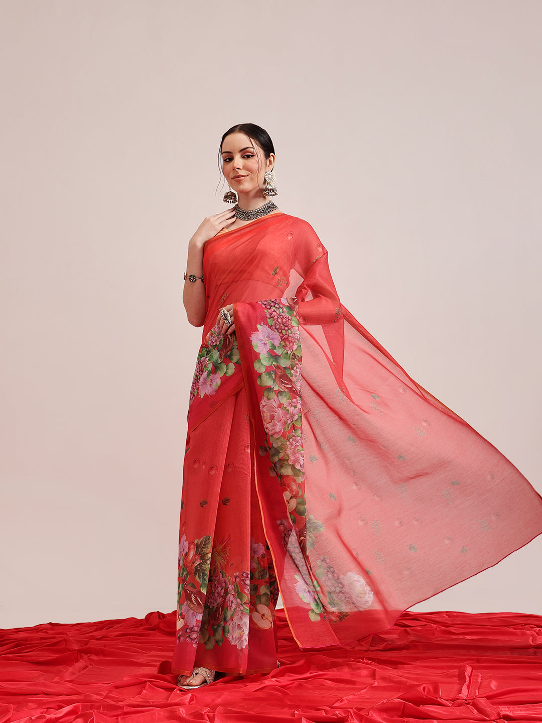 Chanderi Cotton Digital Printed Saree