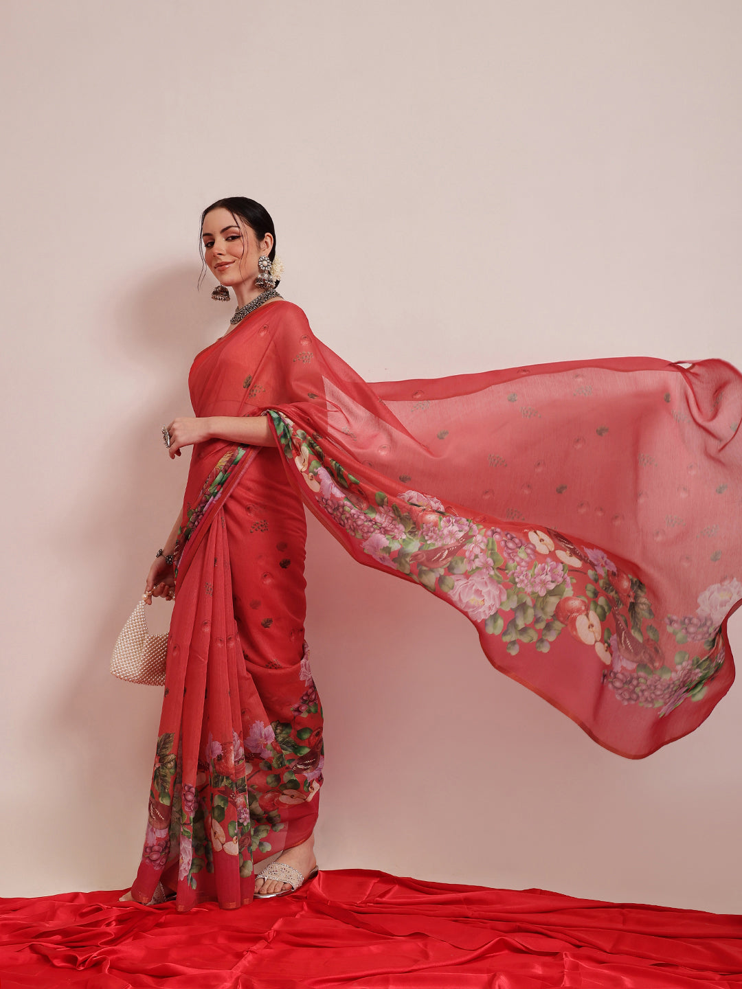 Chanderi Cotton Digital Printed Saree