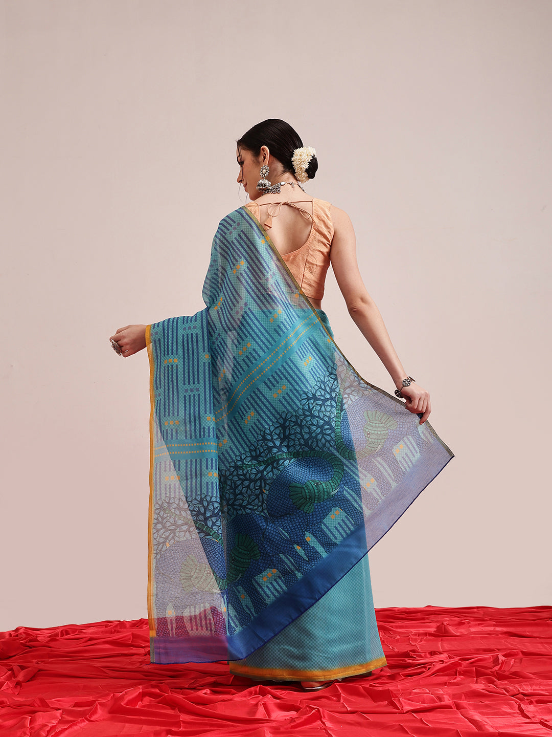 Chanderi Cotton Digital Printed Saree