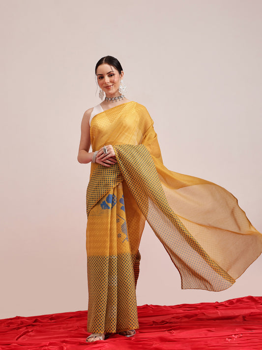 Chanderi Cotton Digital Printed Saree
