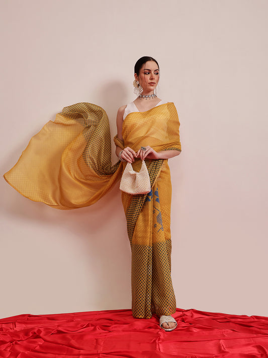 Chanderi Cotton Digital Printed Saree