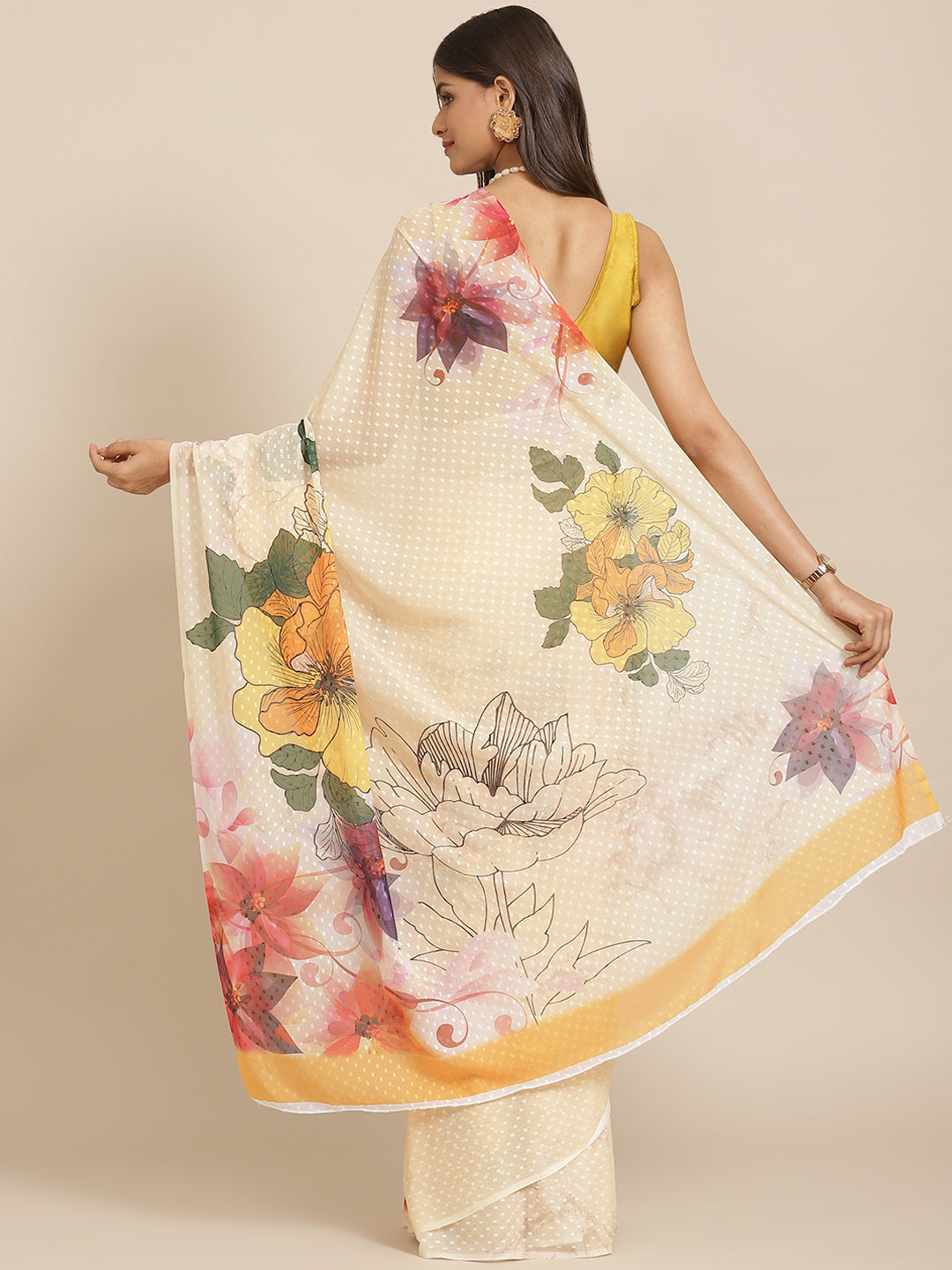 Chiffon Bland Woven Deisgn Saree