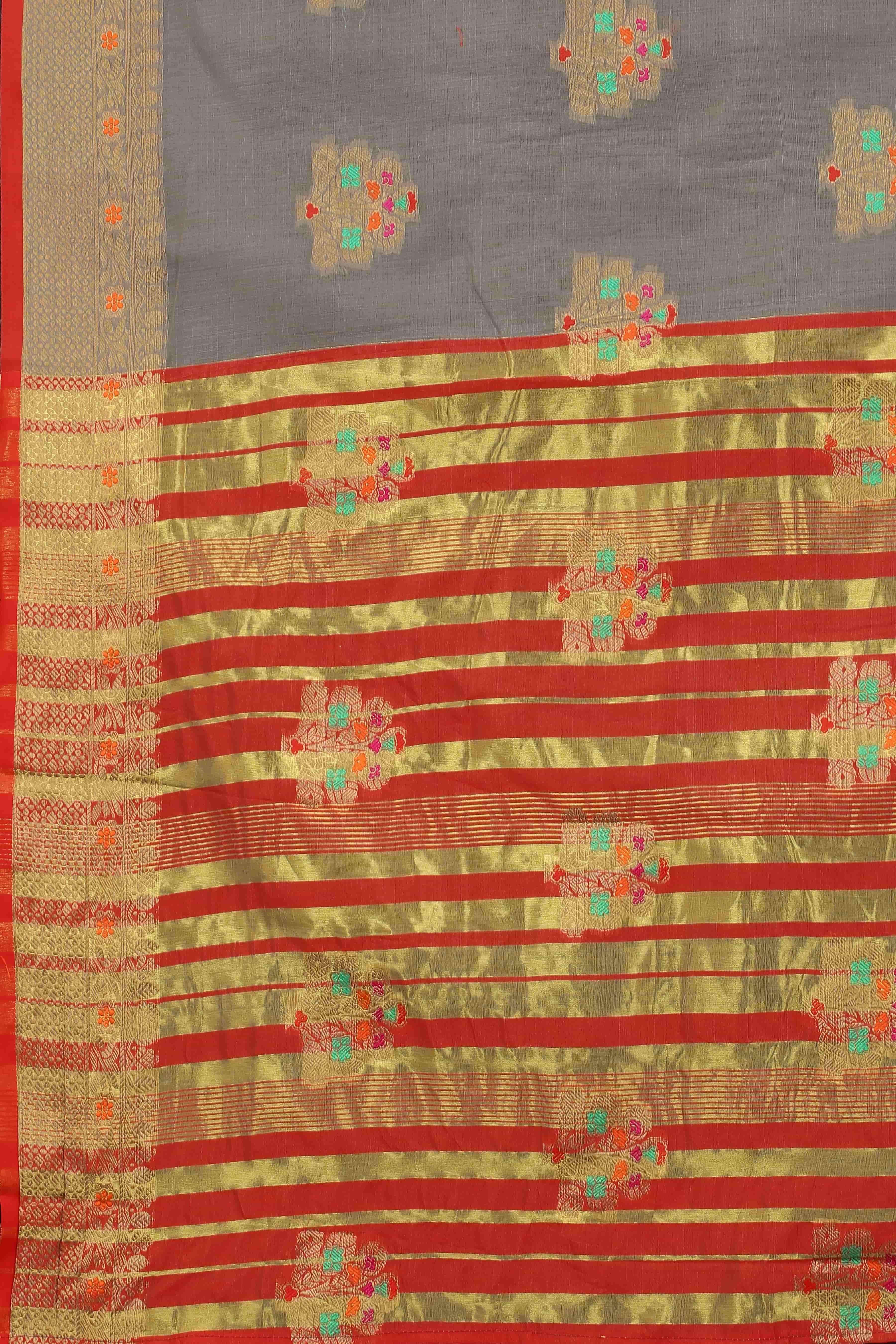 Women's Floral Woven Cotton Saree