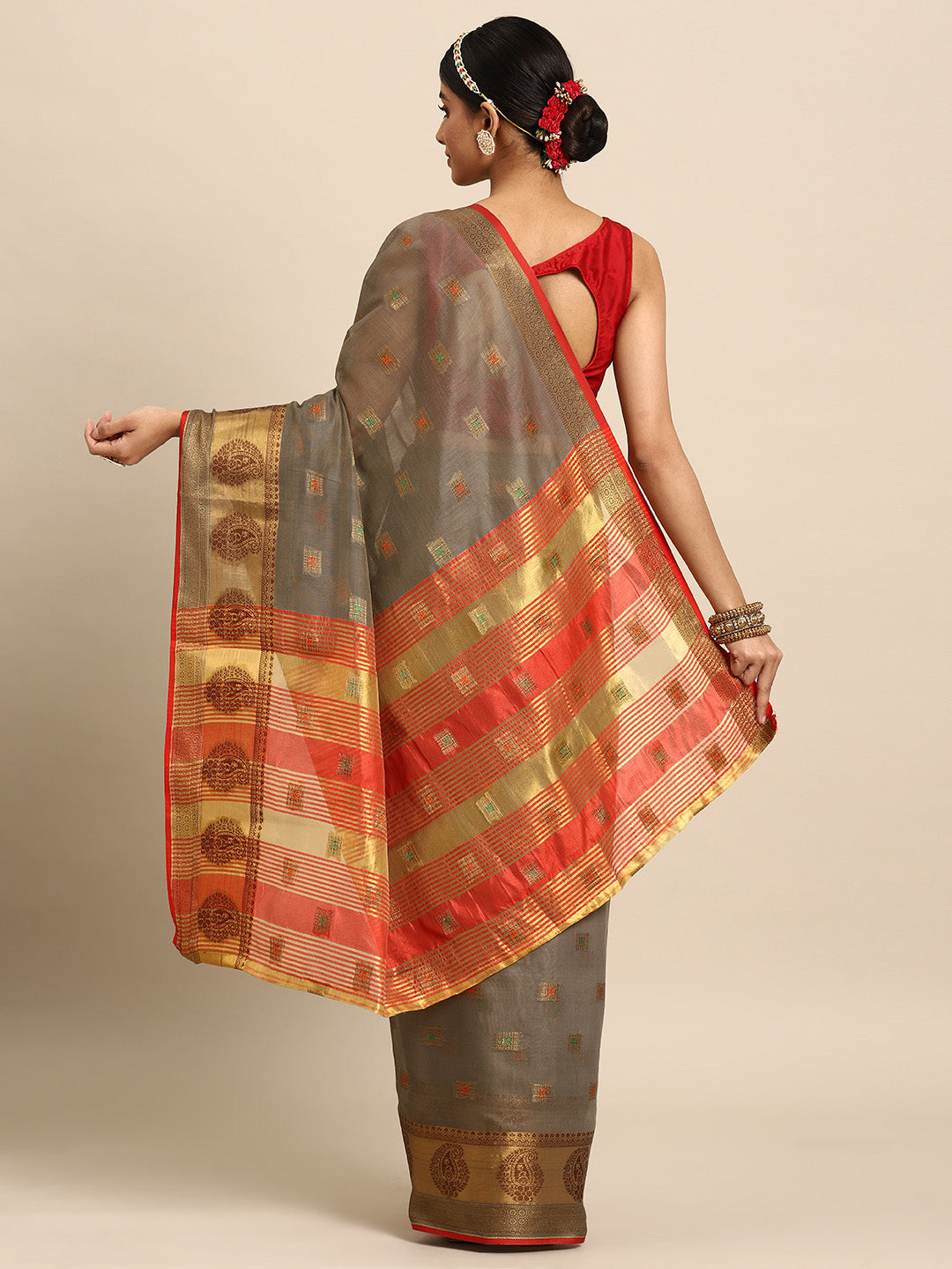 Women's Floral Woven Cotton Saree