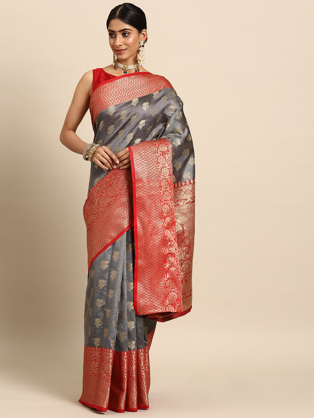 Women's Kanjiwaram Silk Woven Saree