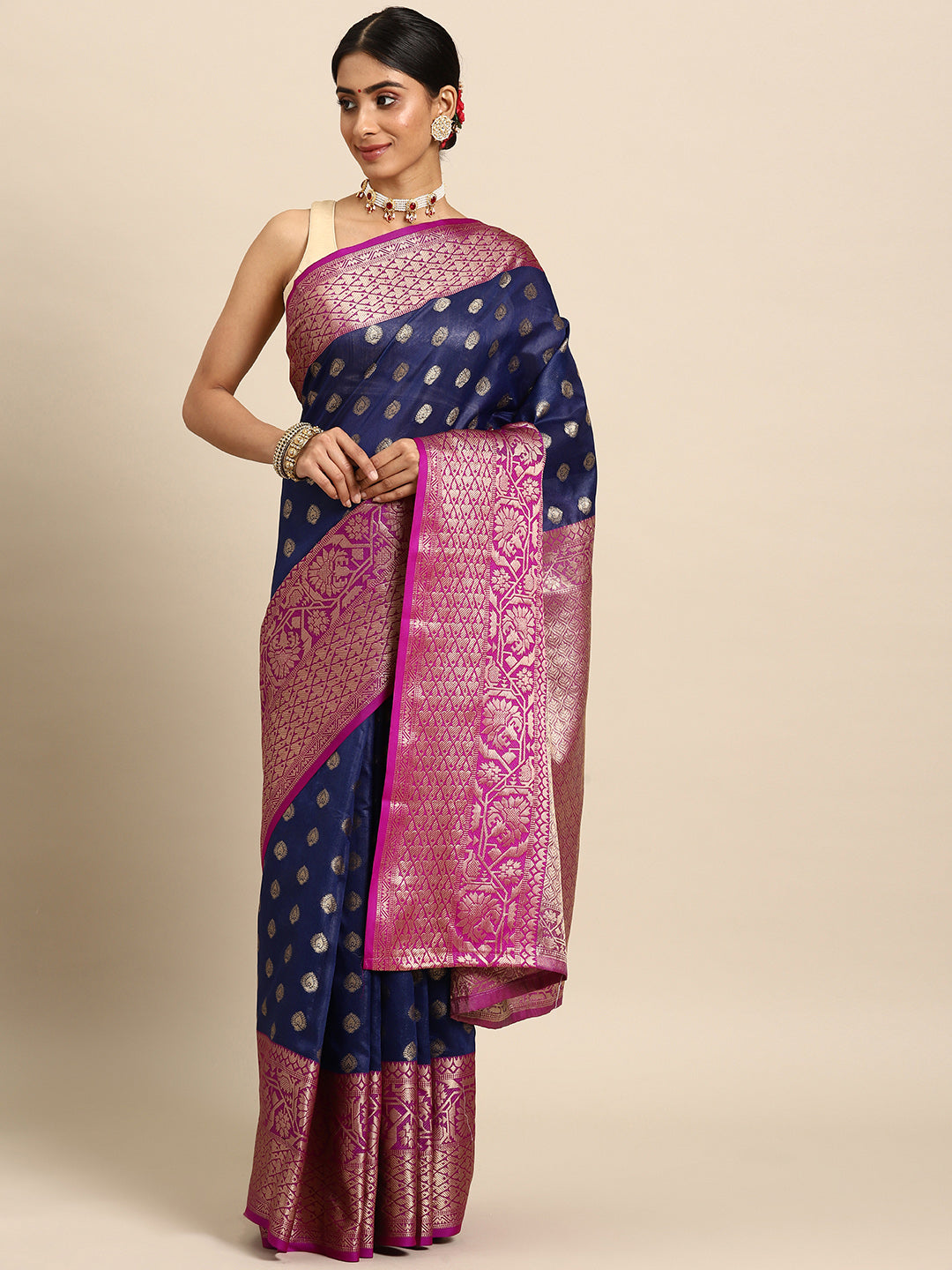 Women's Kanjiwaram Silk Woven Saree