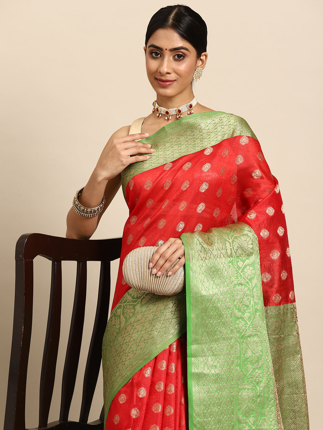 Women's Kanjiwaram Silk Woven Saree