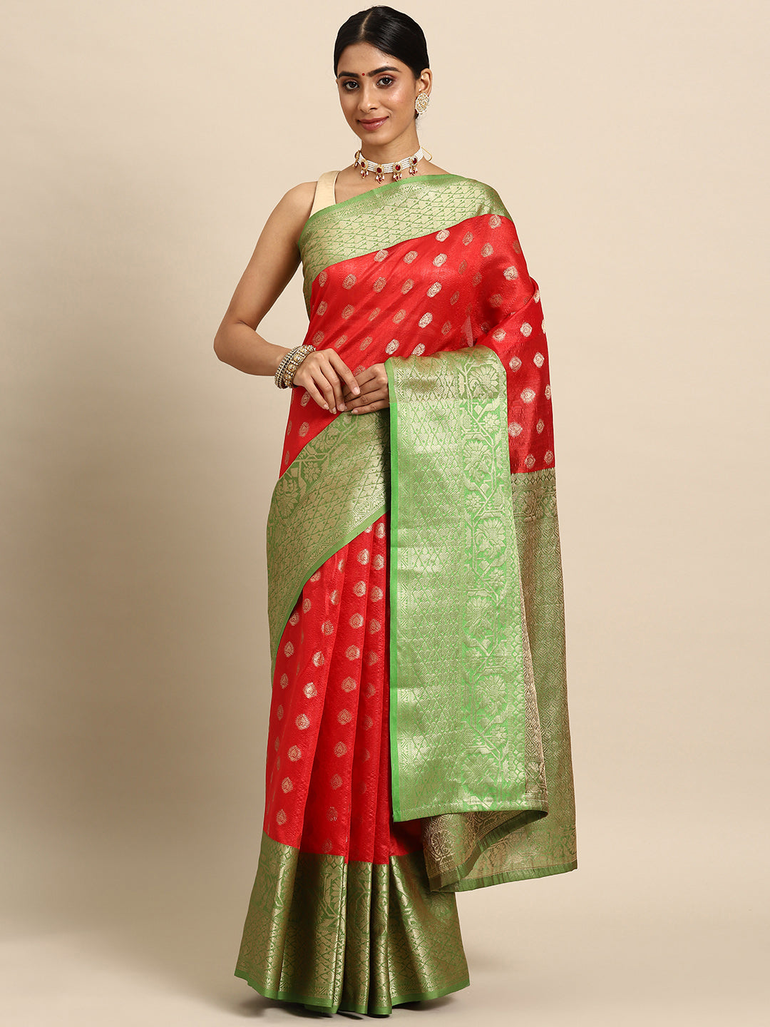 Women's Kanjiwaram Silk Woven Saree