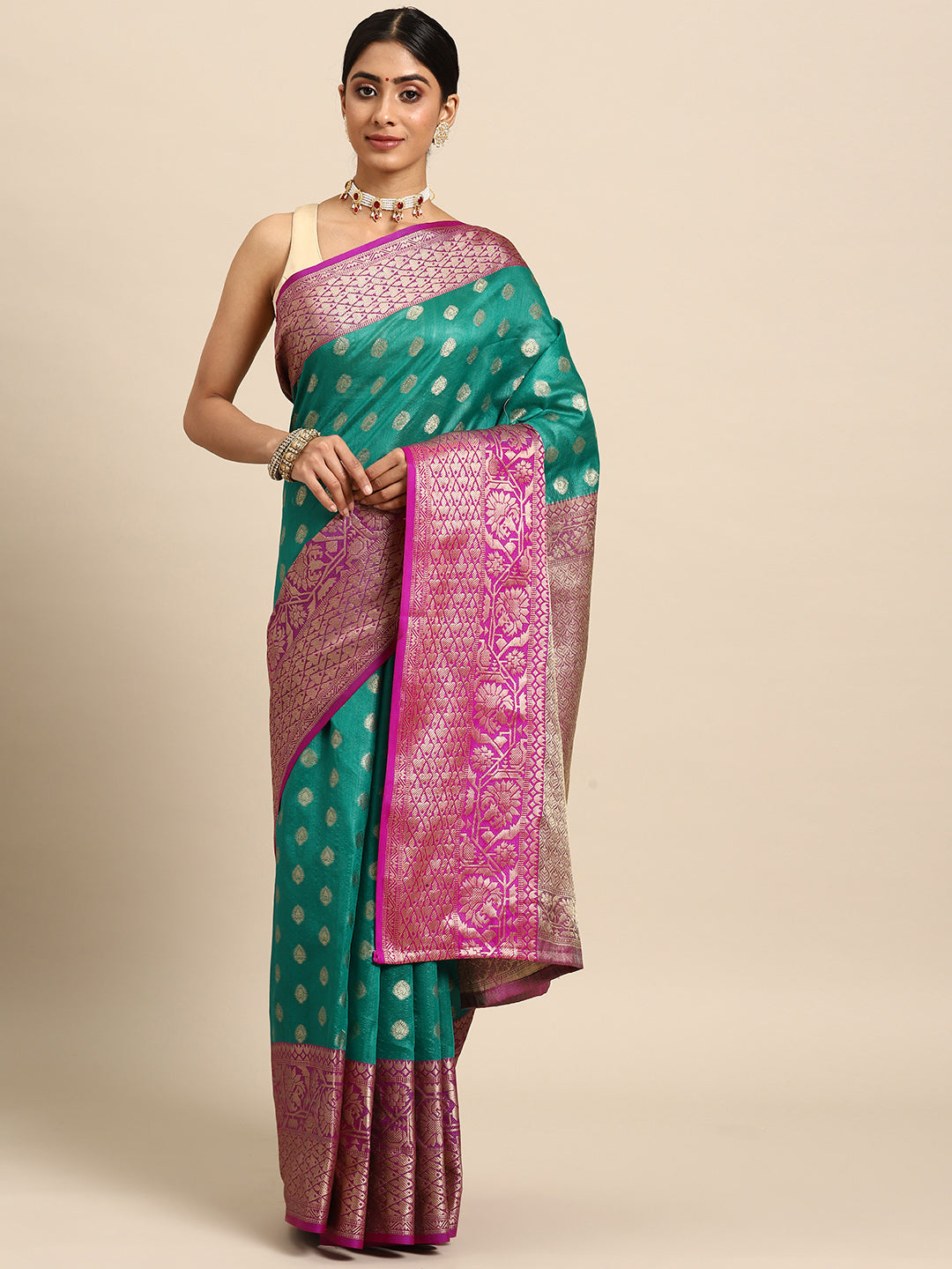 Women's Kanjiwaram Silk Woven Saree