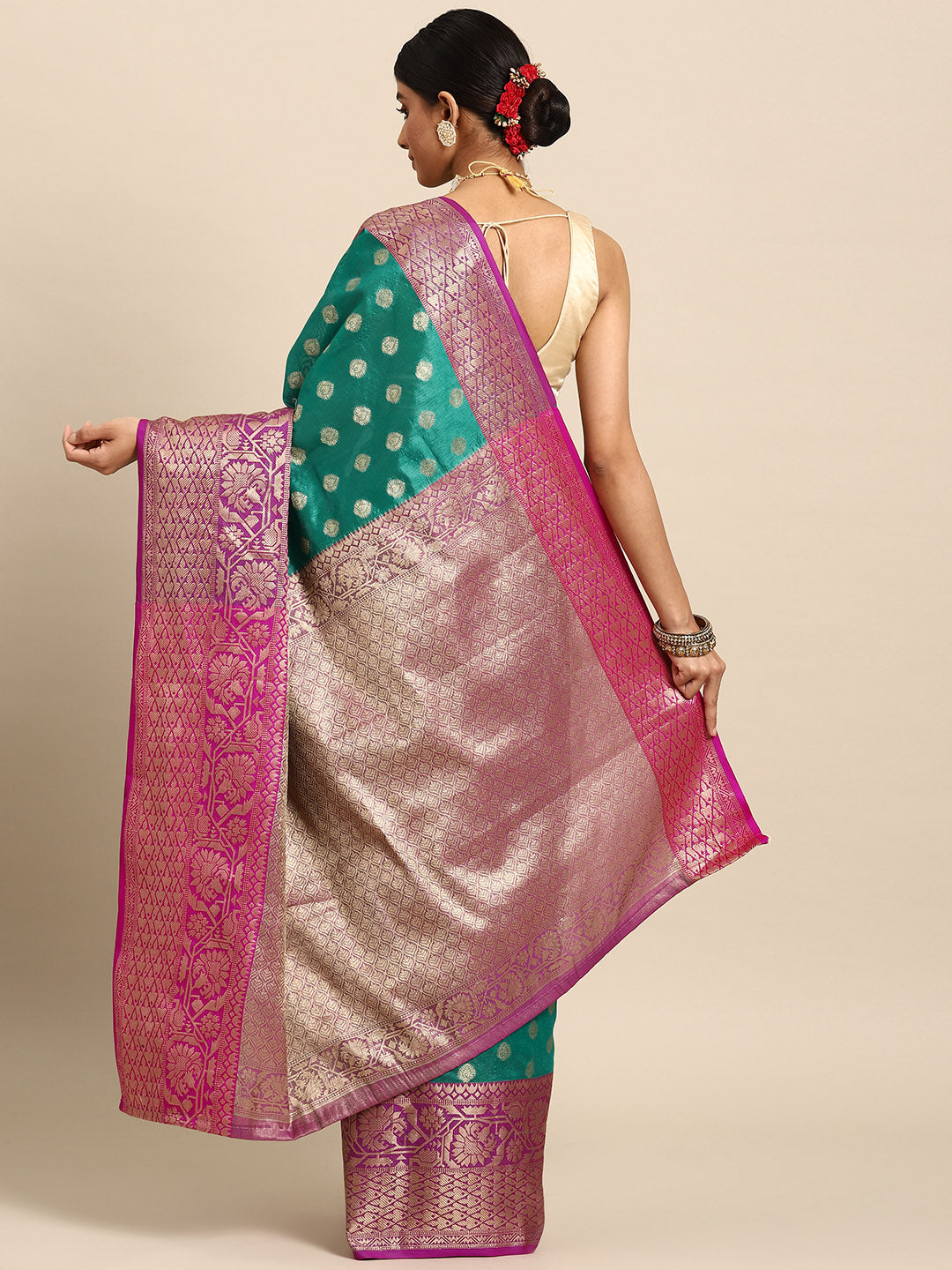 Women's Kanjiwaram Silk Woven Saree