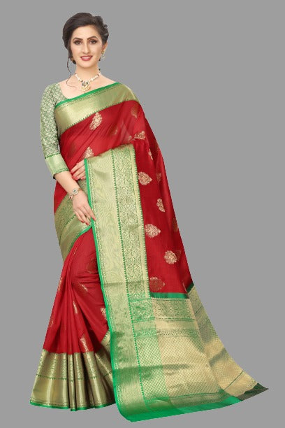 Women's Kanjiwaram Silk Woven Saree