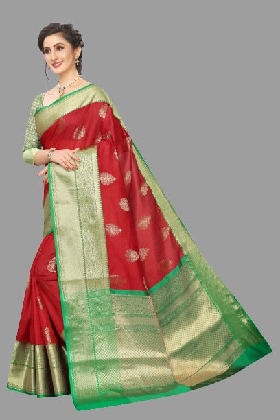 Women's Kanjiwaram Silk Woven Saree