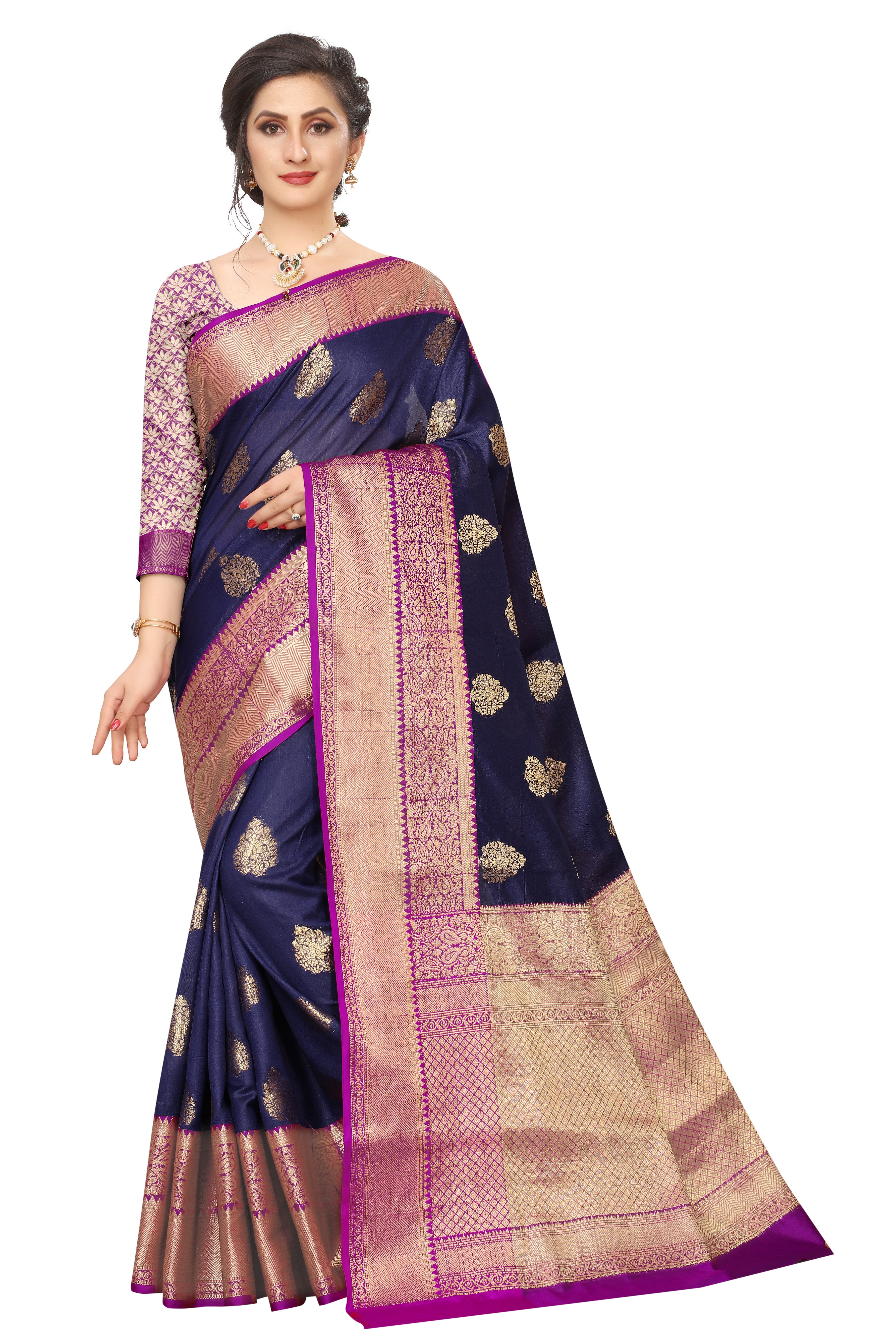 Women's Kanjiwaram Silk Woven Saree