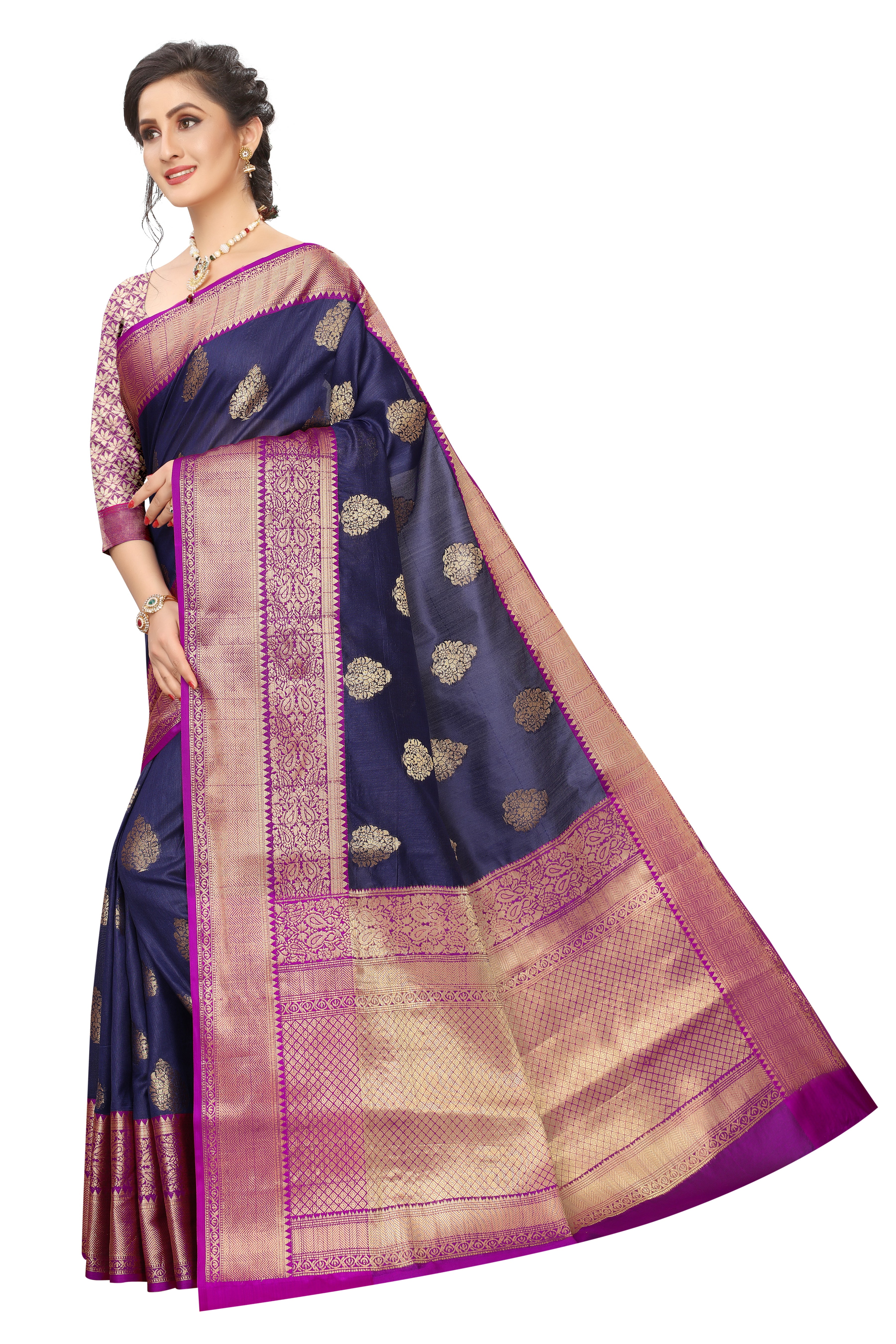 Women's Kanjiwaram Silk Woven Saree