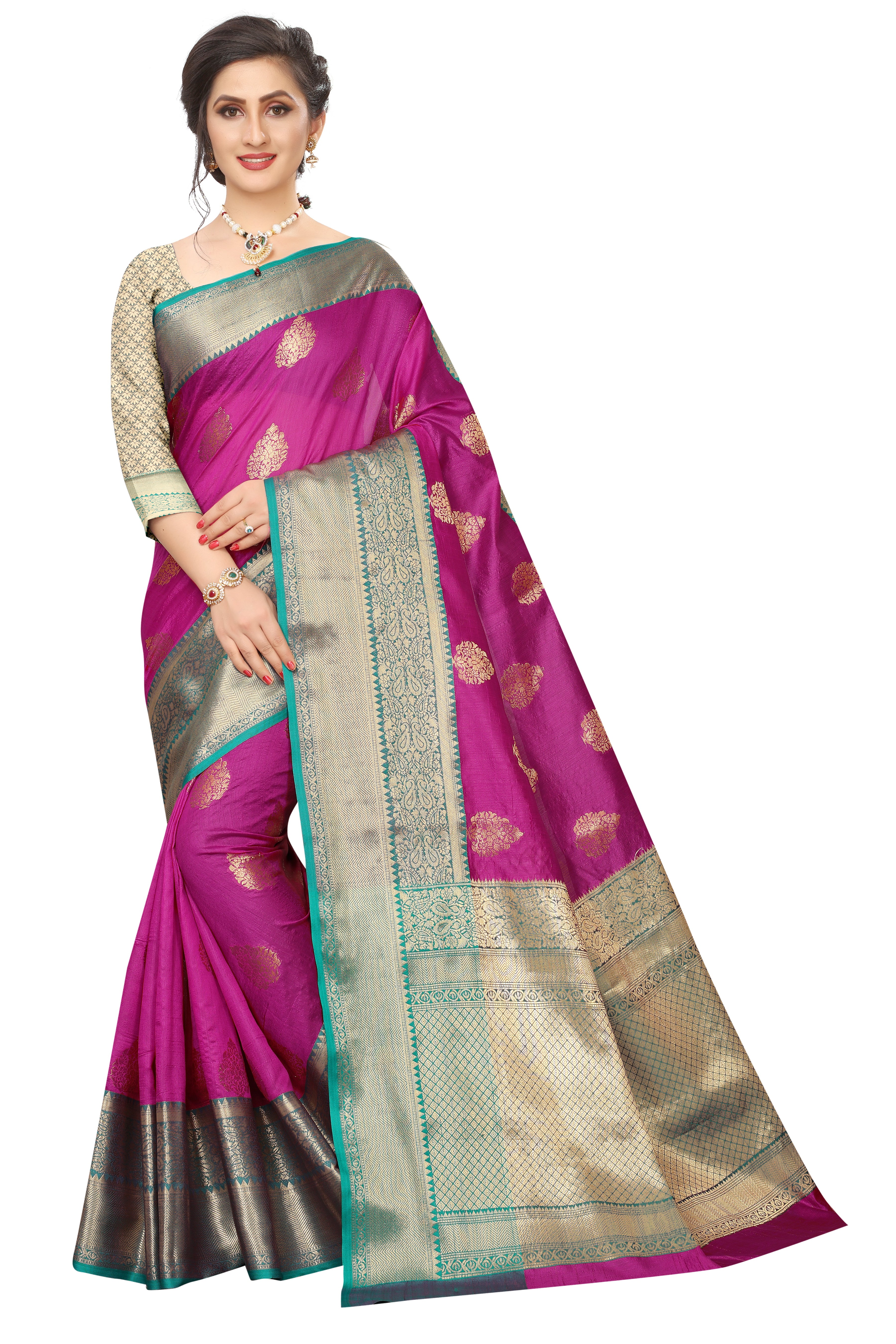 Women's Kanjiwaram Silk Woven Saree