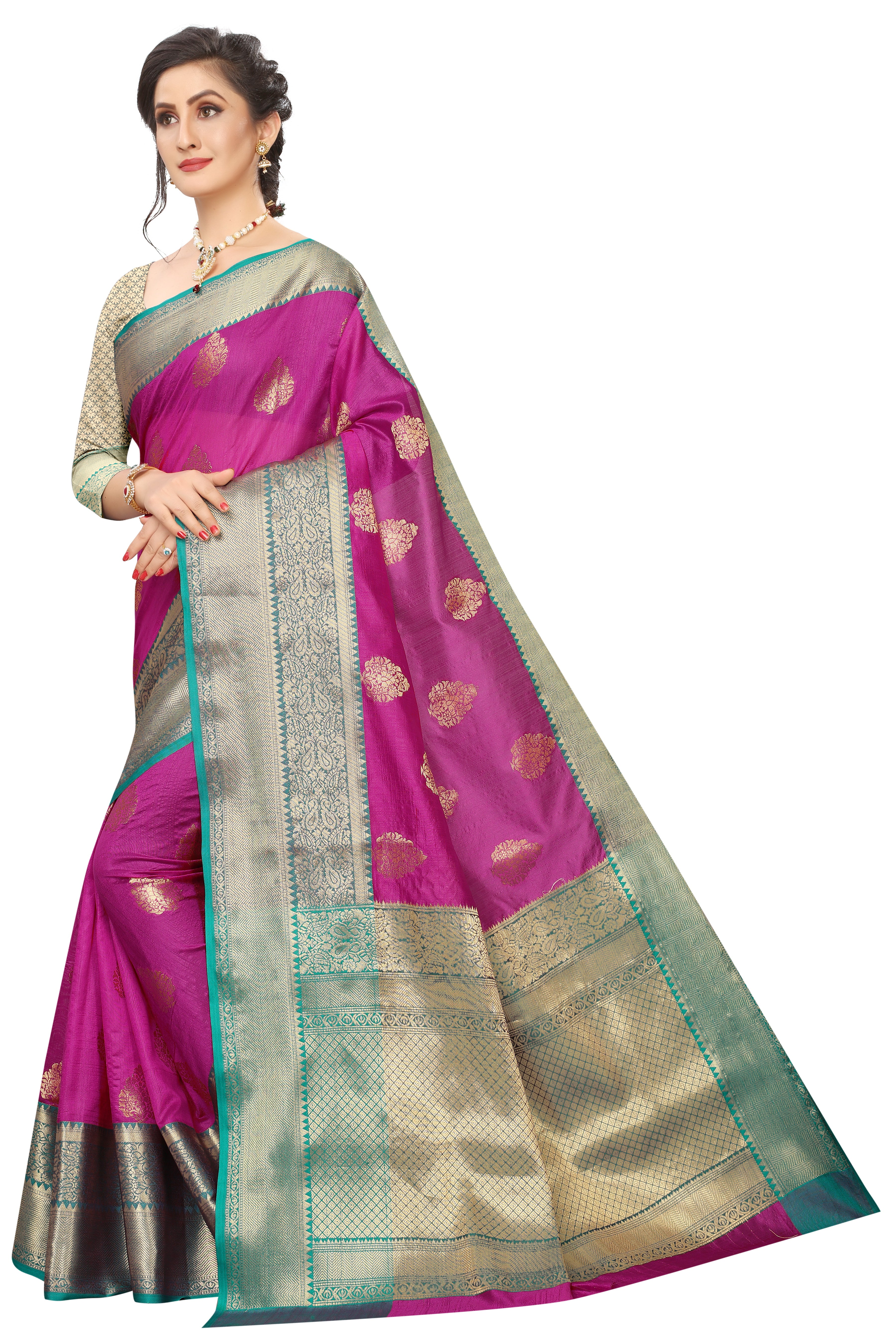Women's Kanjiwaram Silk Woven Saree