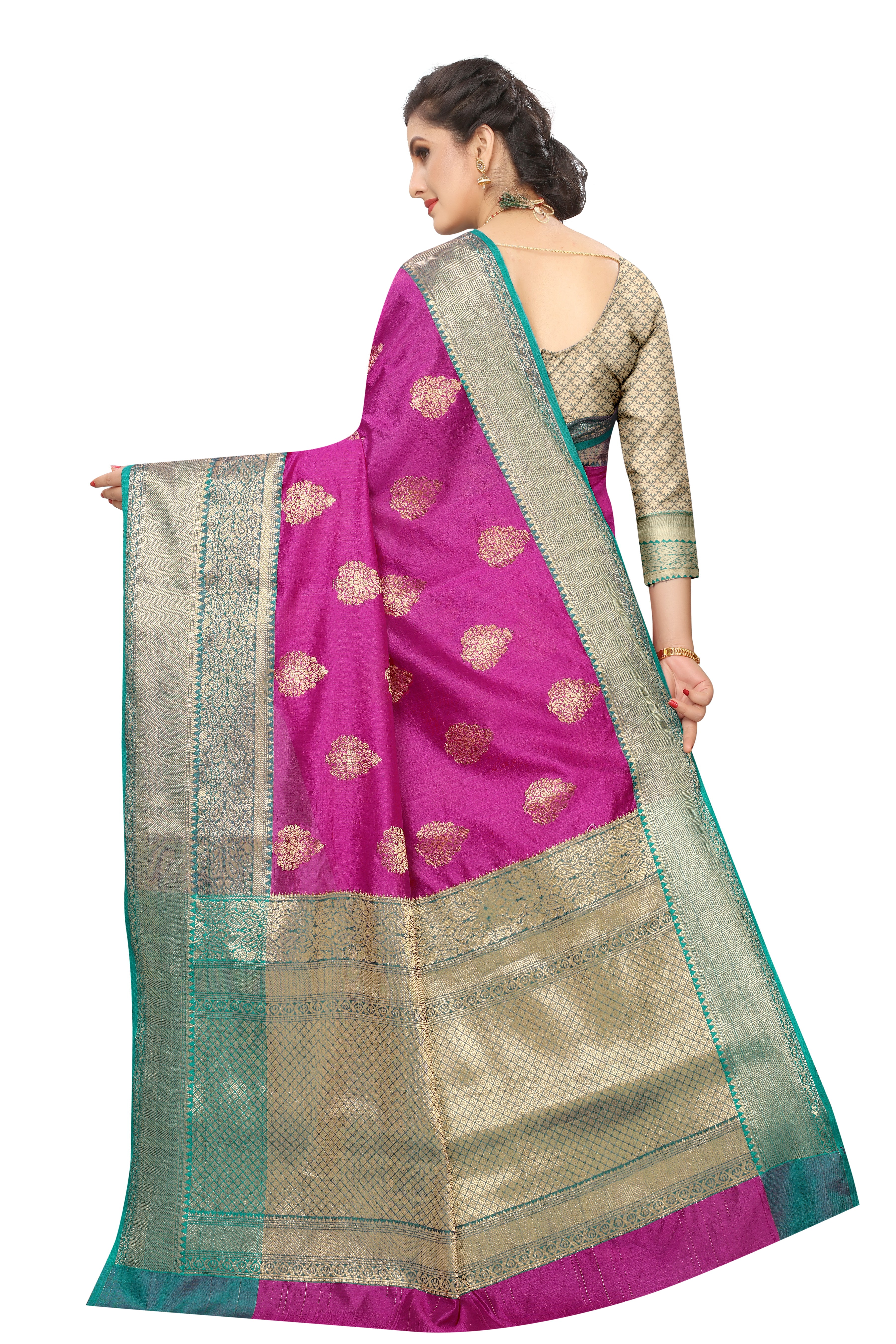 Women's Kanjiwaram Silk Woven Saree