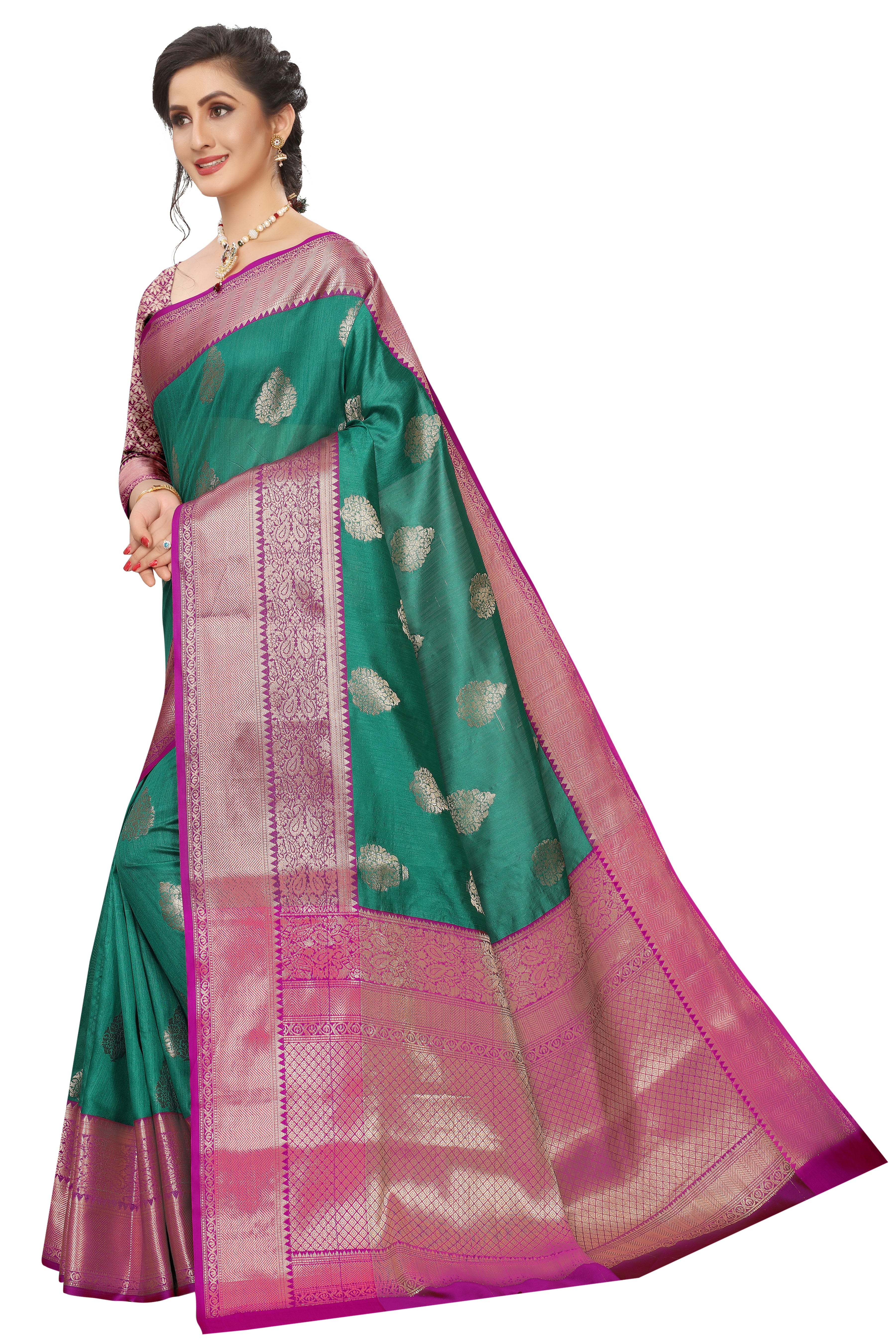 Women's Kanjiwaram Silk Woven Saree