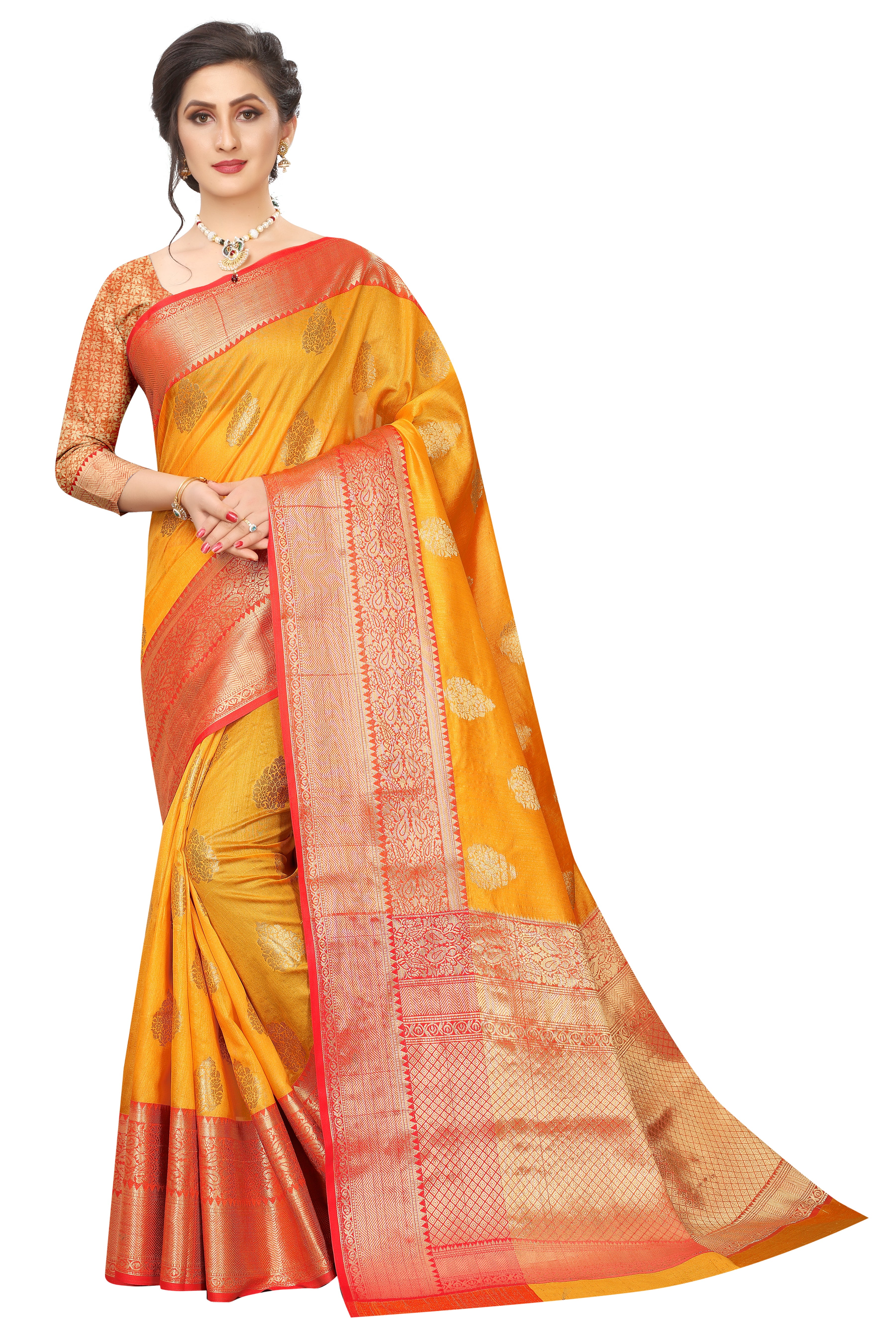 Women's Kanjiwaram Silk Woven Saree