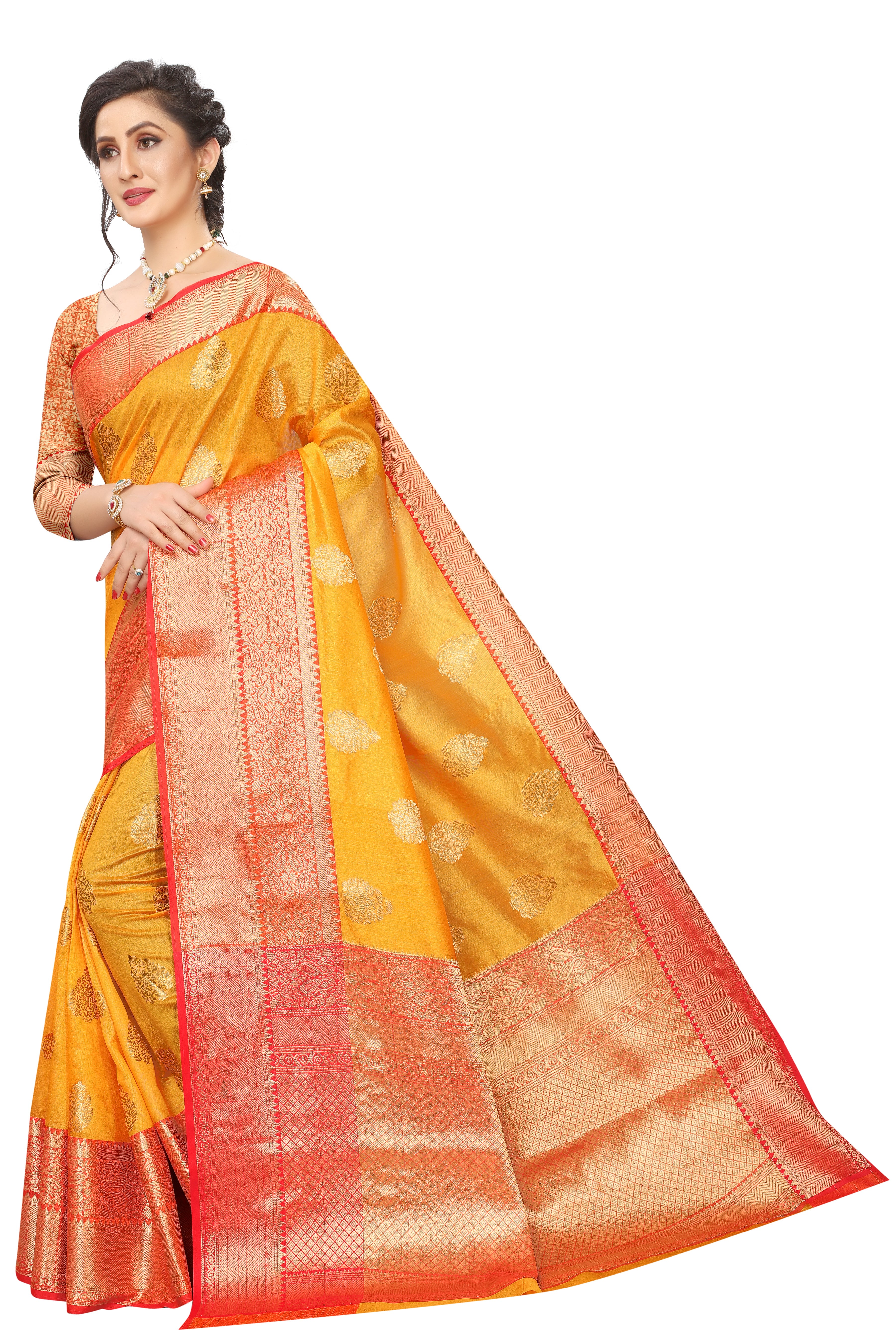 Women's Kanjiwaram Silk Woven Saree