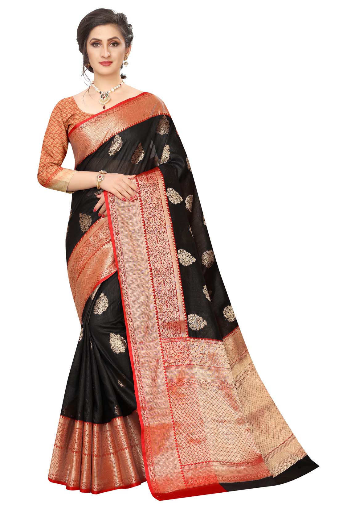 Women's Kanjiwaram Silk Woven Saree