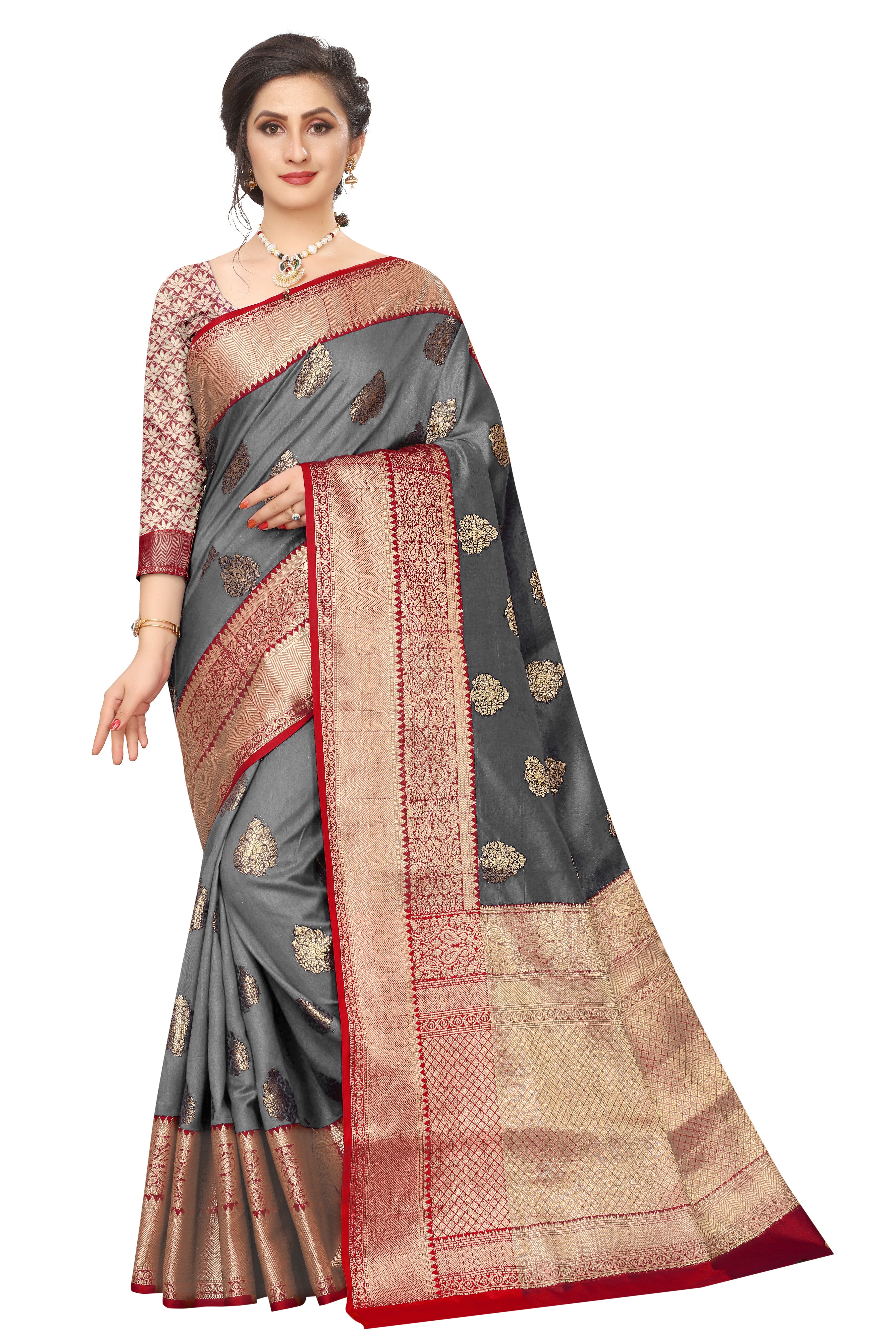 Women's Kanjiwaram Silk Woven Saree