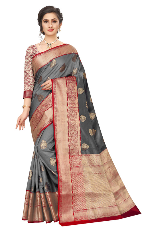 Women's Kanjiwaram Silk Woven Saree