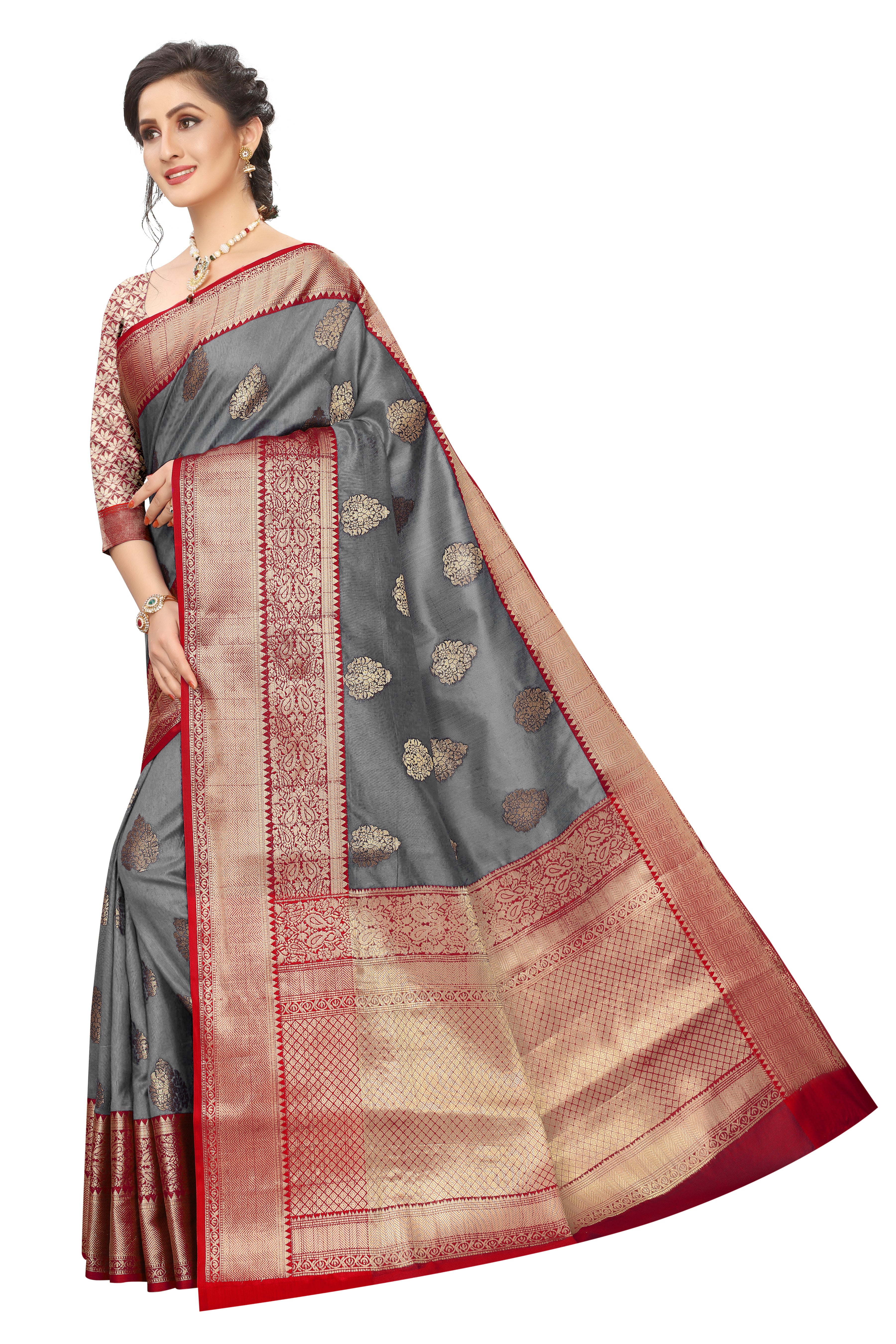 Women's Kanjiwaram Silk Woven Saree