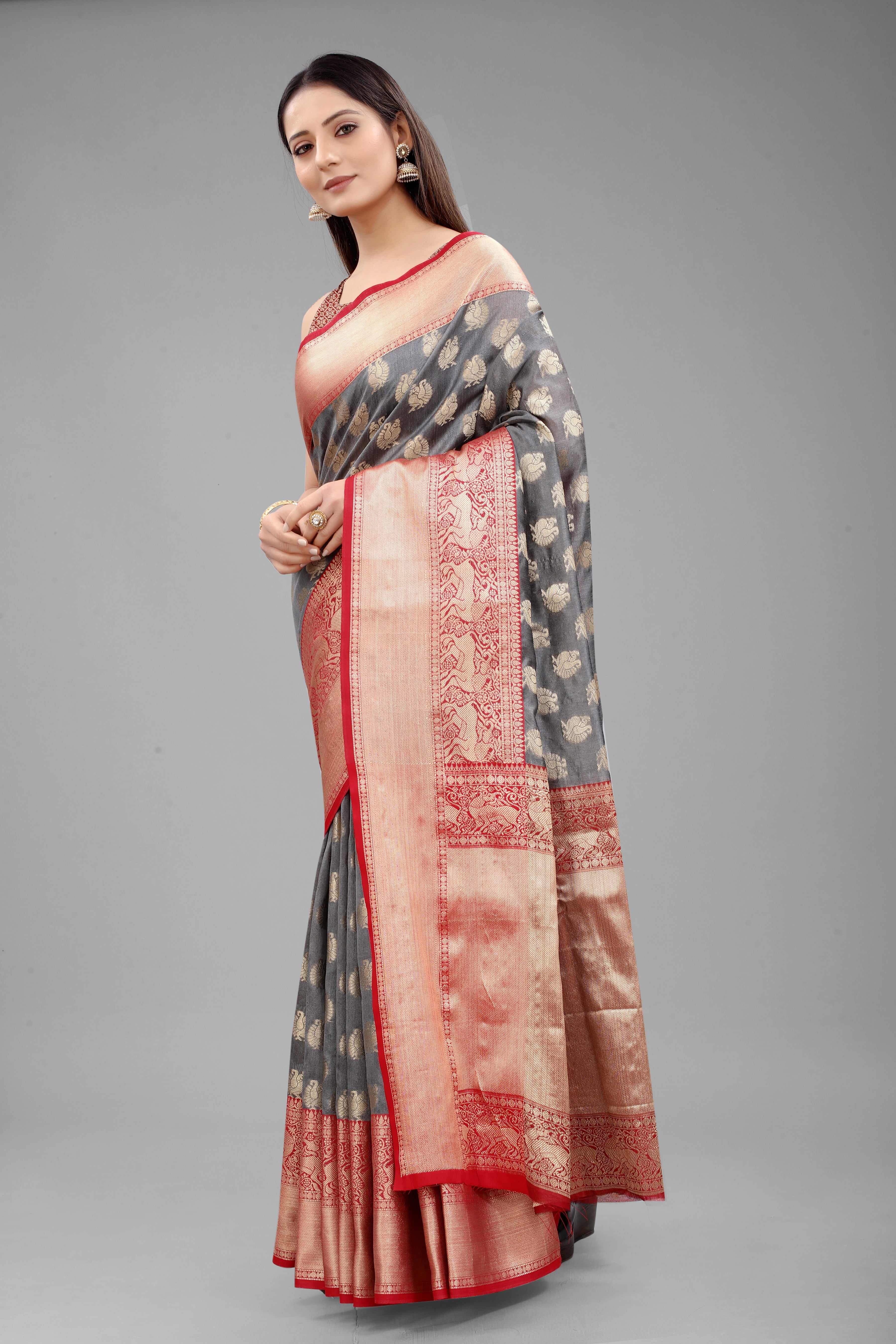Women's Kanjiwaram Silk Woven Saree