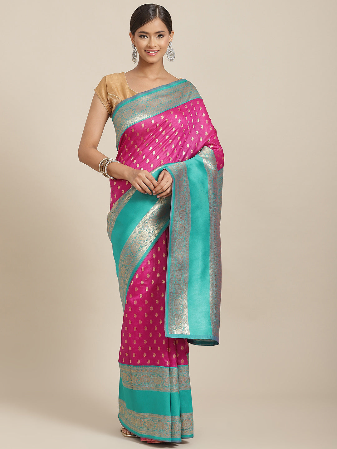 Women's Kanjiwaram Silk Woven Saree