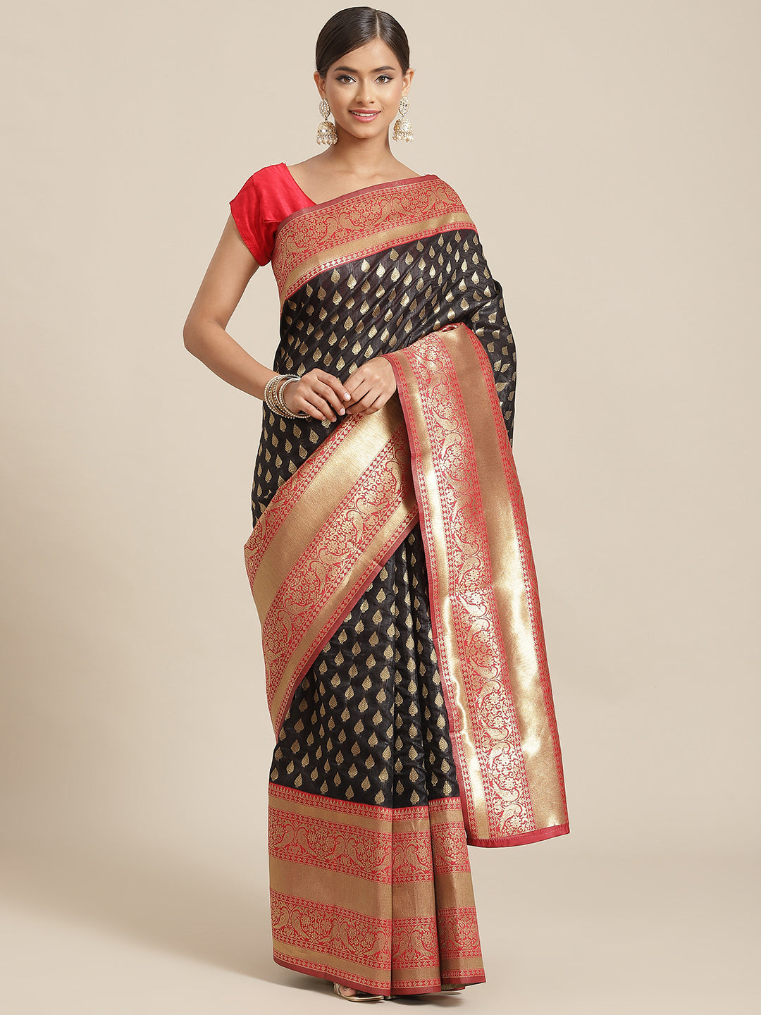 Women's Kanjiwaram Silk Woven Saree