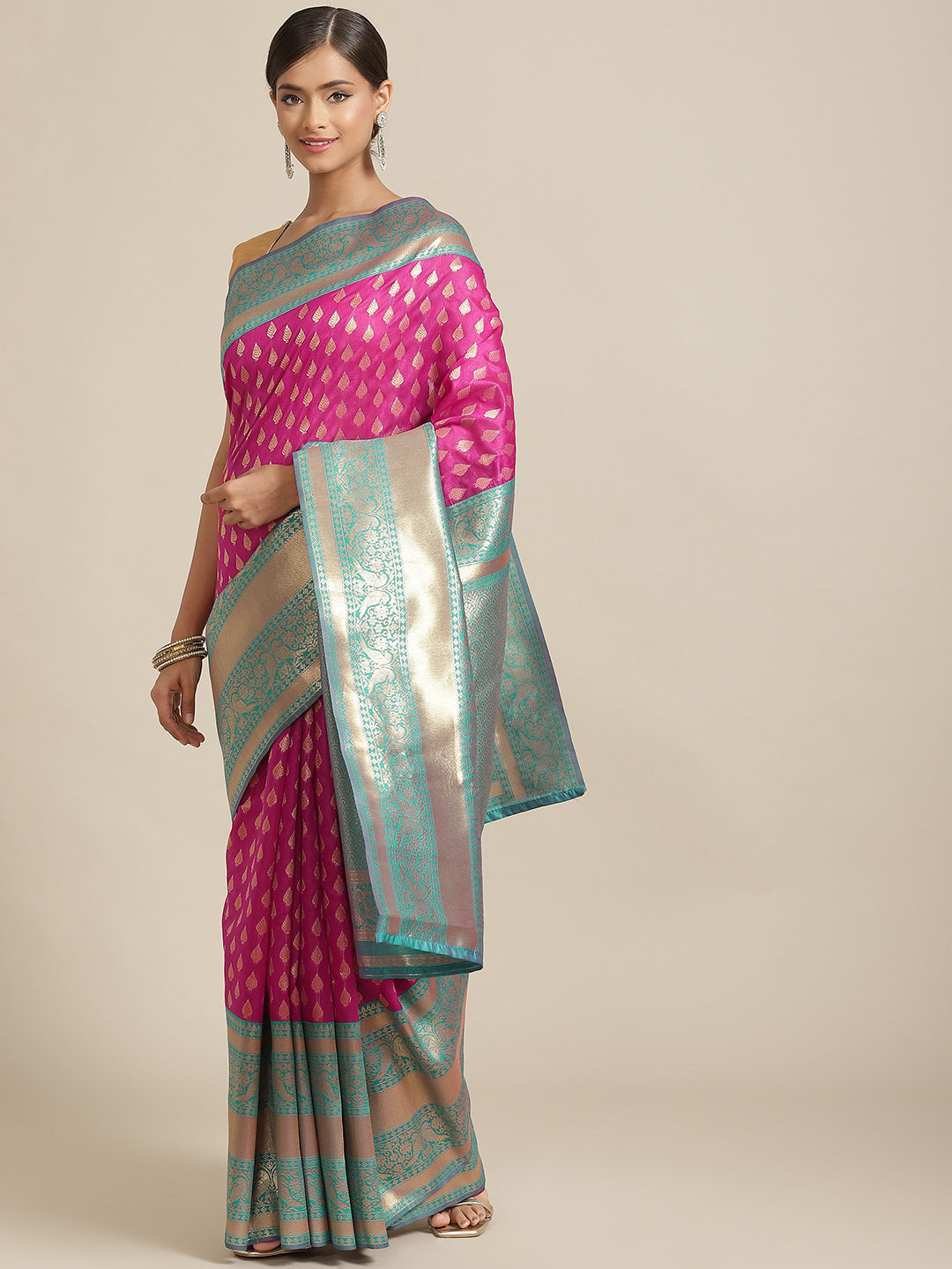 Women's Kanjiwaram Silk Woven Saree