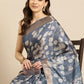 Floral Print Soft Silk Zari Woven Saree