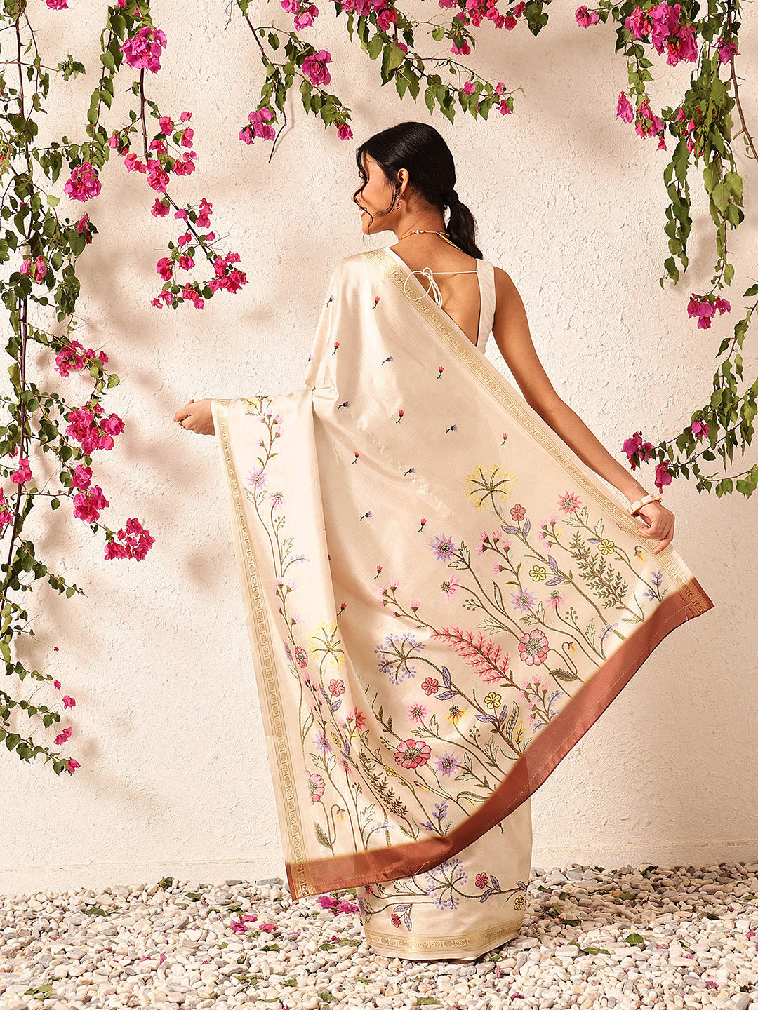 Tussar Color Soft Silk Floral Digital Printed Saree
