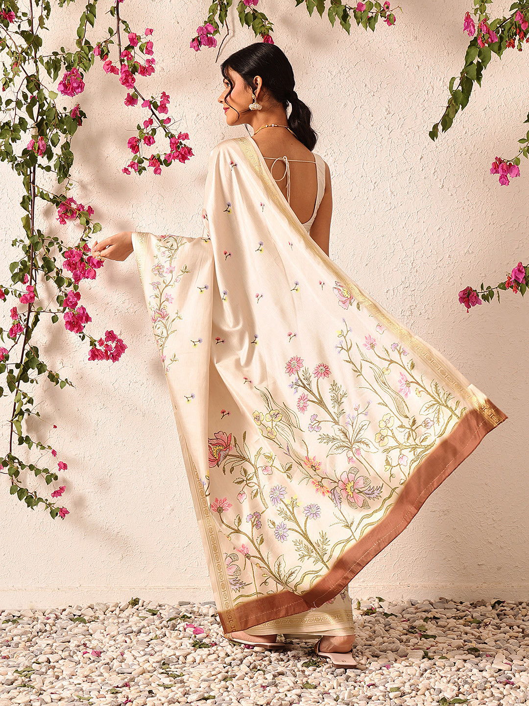 Tussar Color Soft Silk Floral Digital Printed Saree