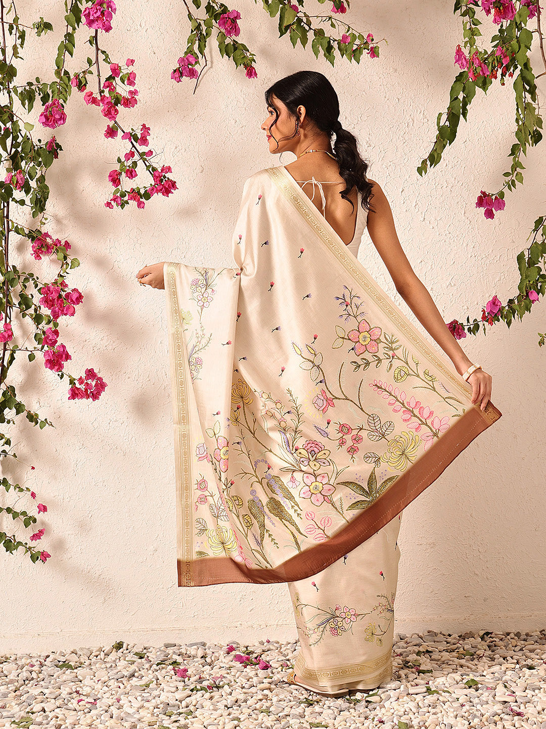Tussar Color Soft Silk Floral Digital Printed Saree