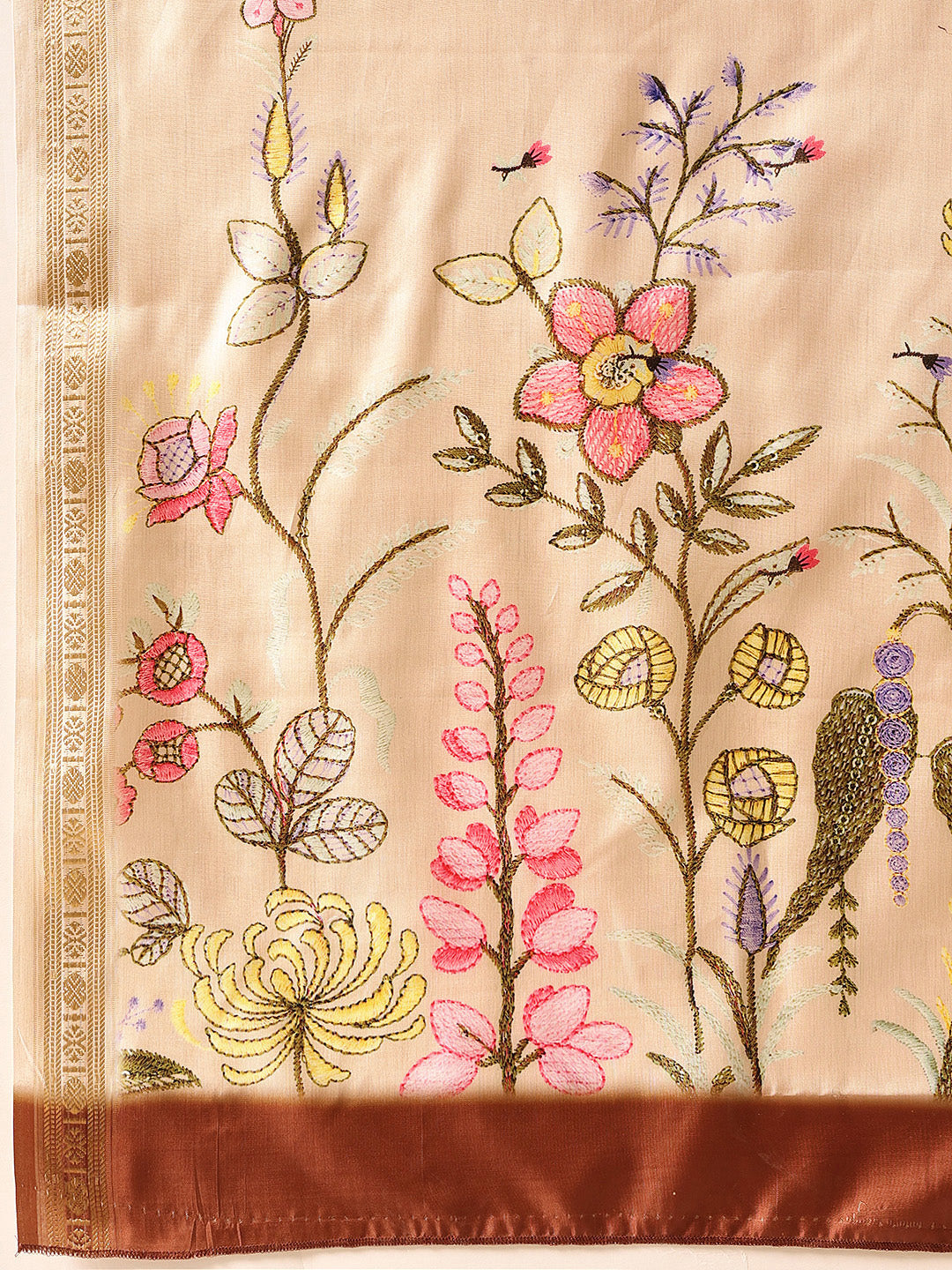 Tussar Color Soft Silk Floral Digital Printed Saree