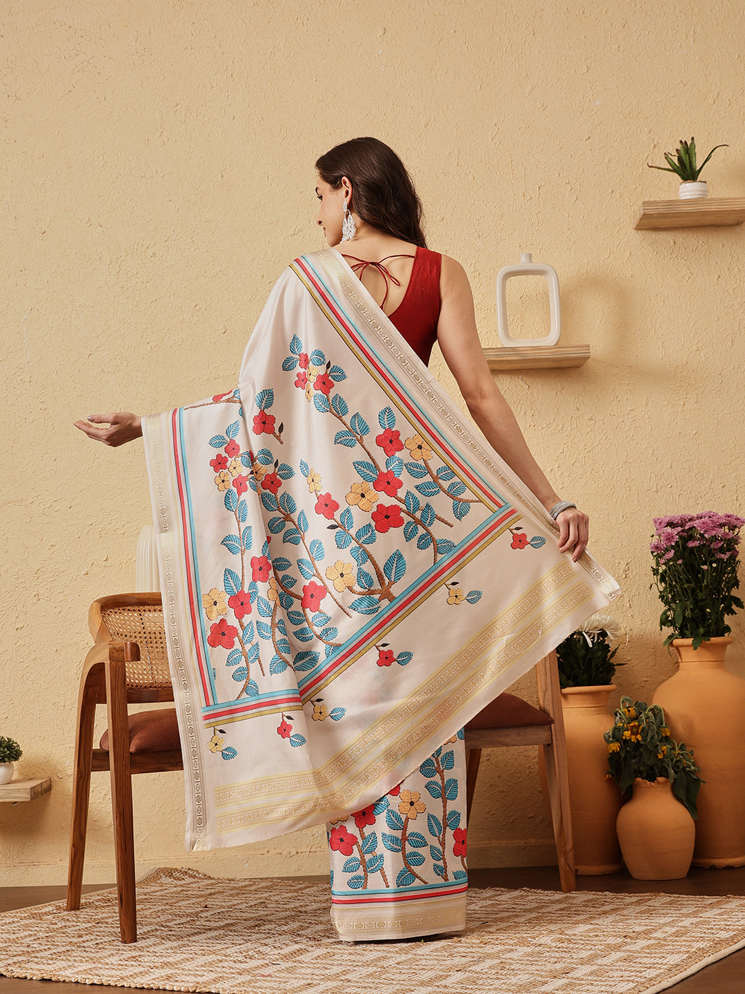 Floral Printed Soft Silk Saree