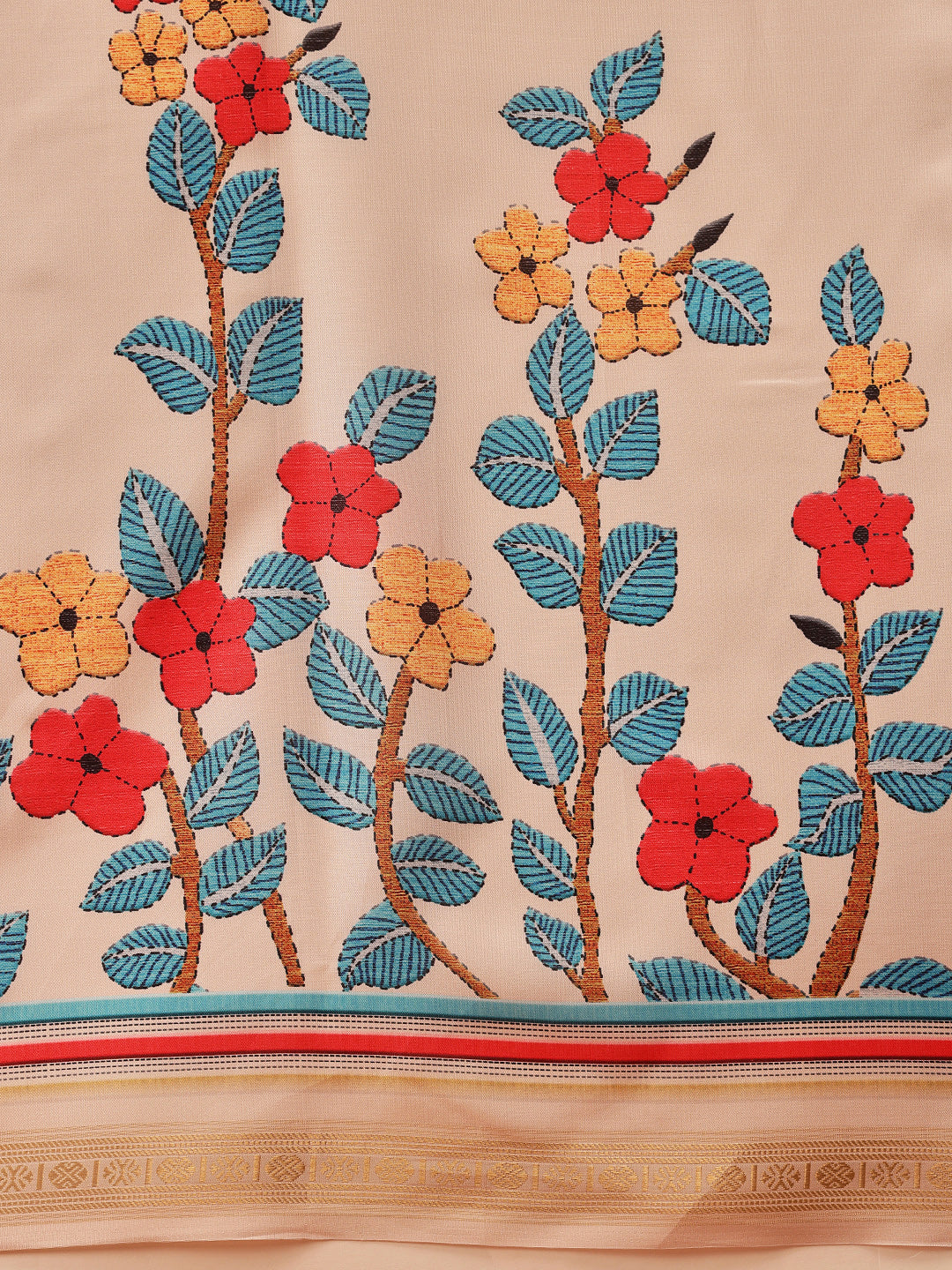 Floral Printed Soft Silk Saree