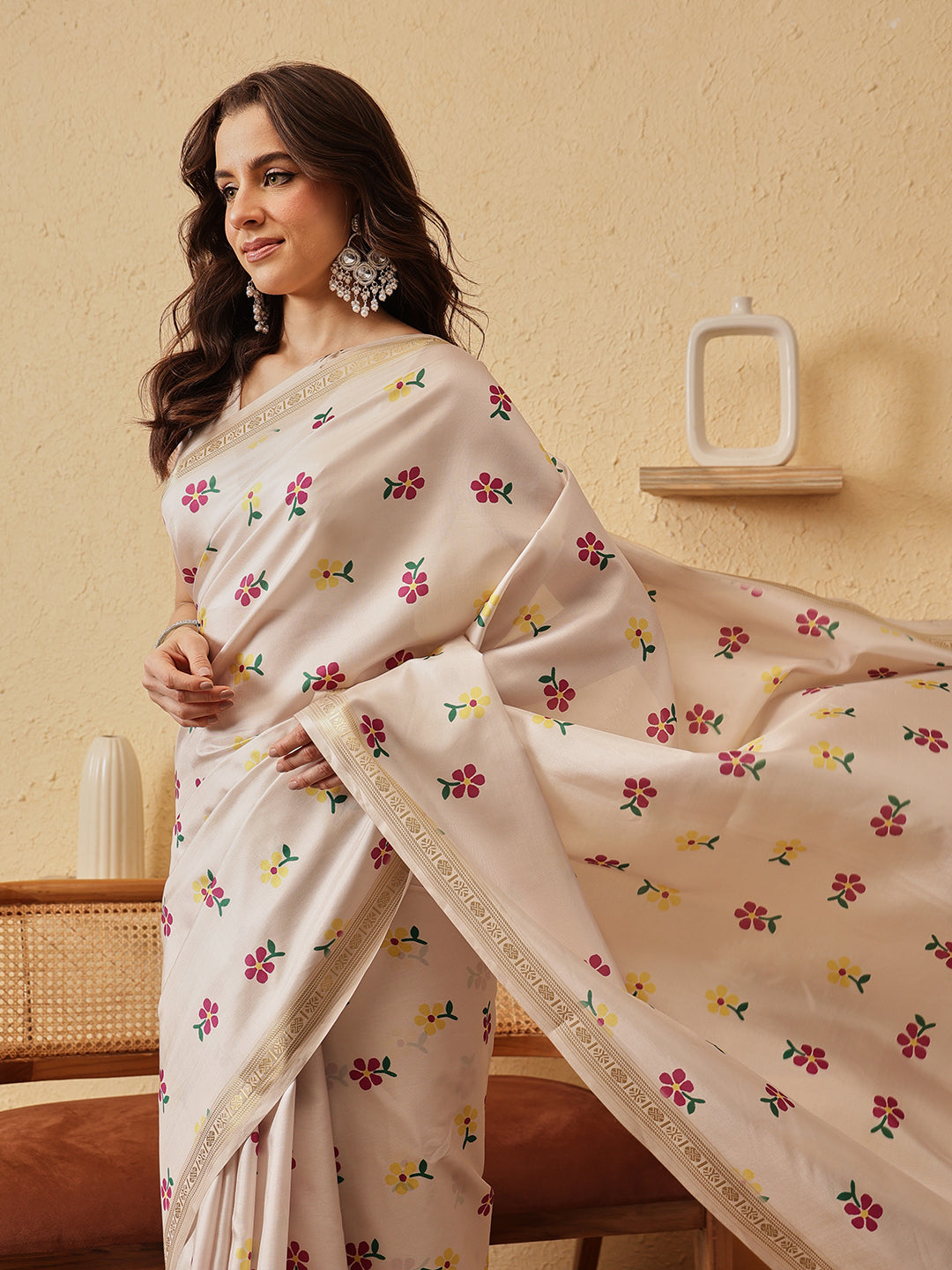 Floral Printed Soft Silk Saree