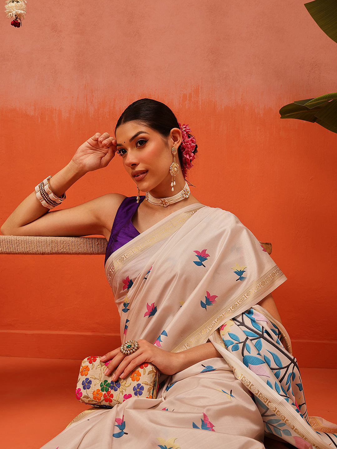 Floral Printed Soft Silk Saree